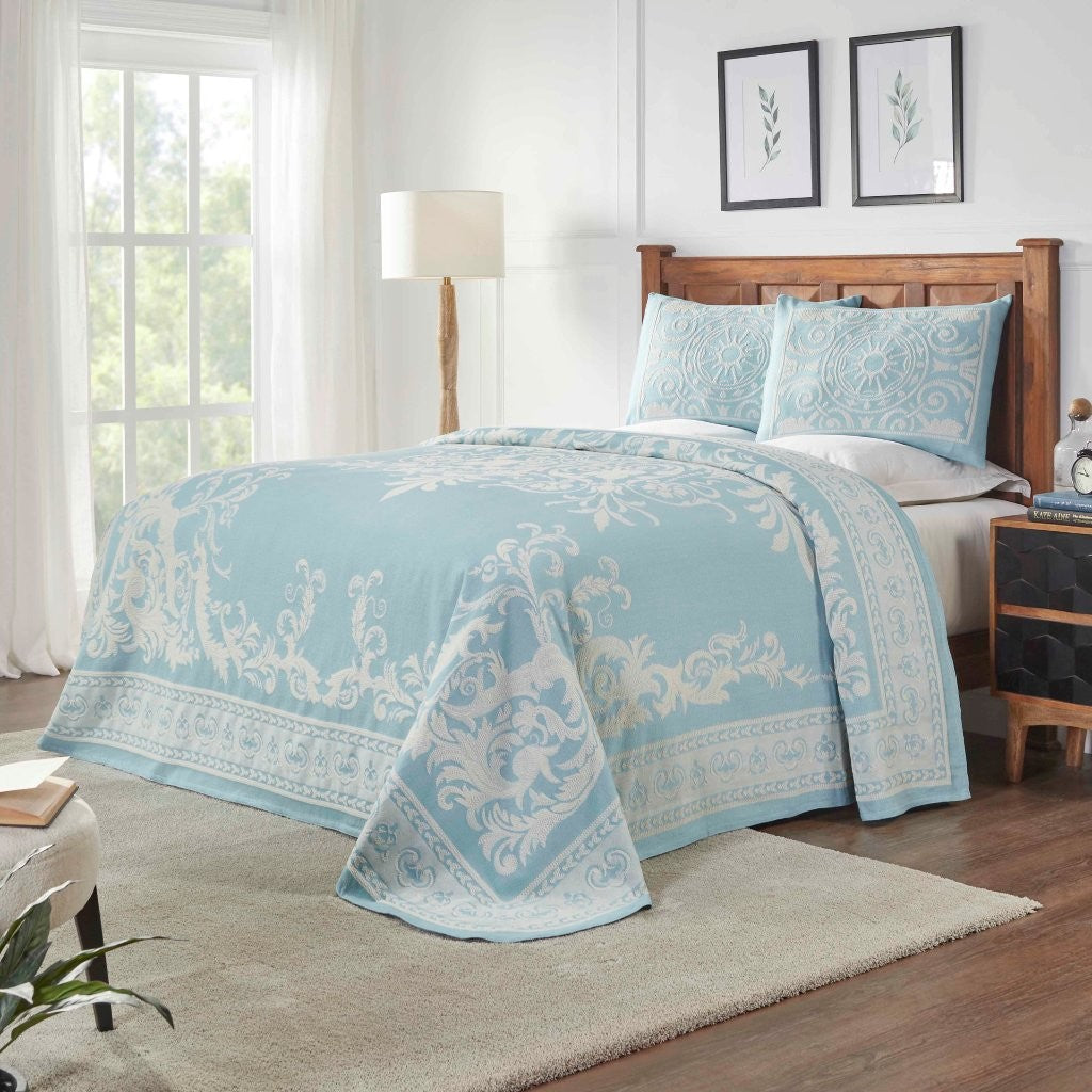 Vintage Medallion Cotton Blend Woven Jacquard Bedspread Set - Omnigoodsstore
