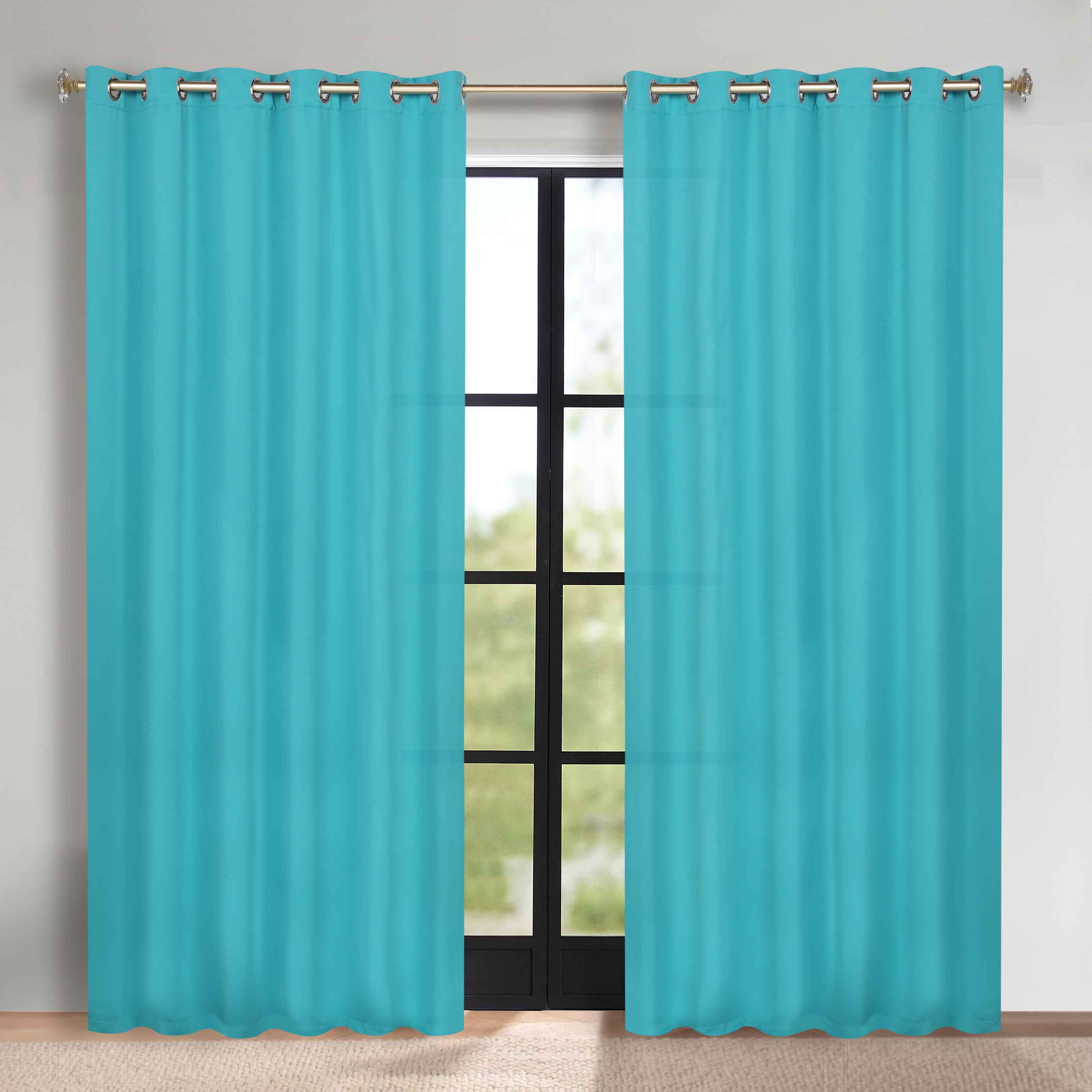 Solid Machine Washable Room Darkening Blackout Curtains, Set of 2 - Omnigoodsstore