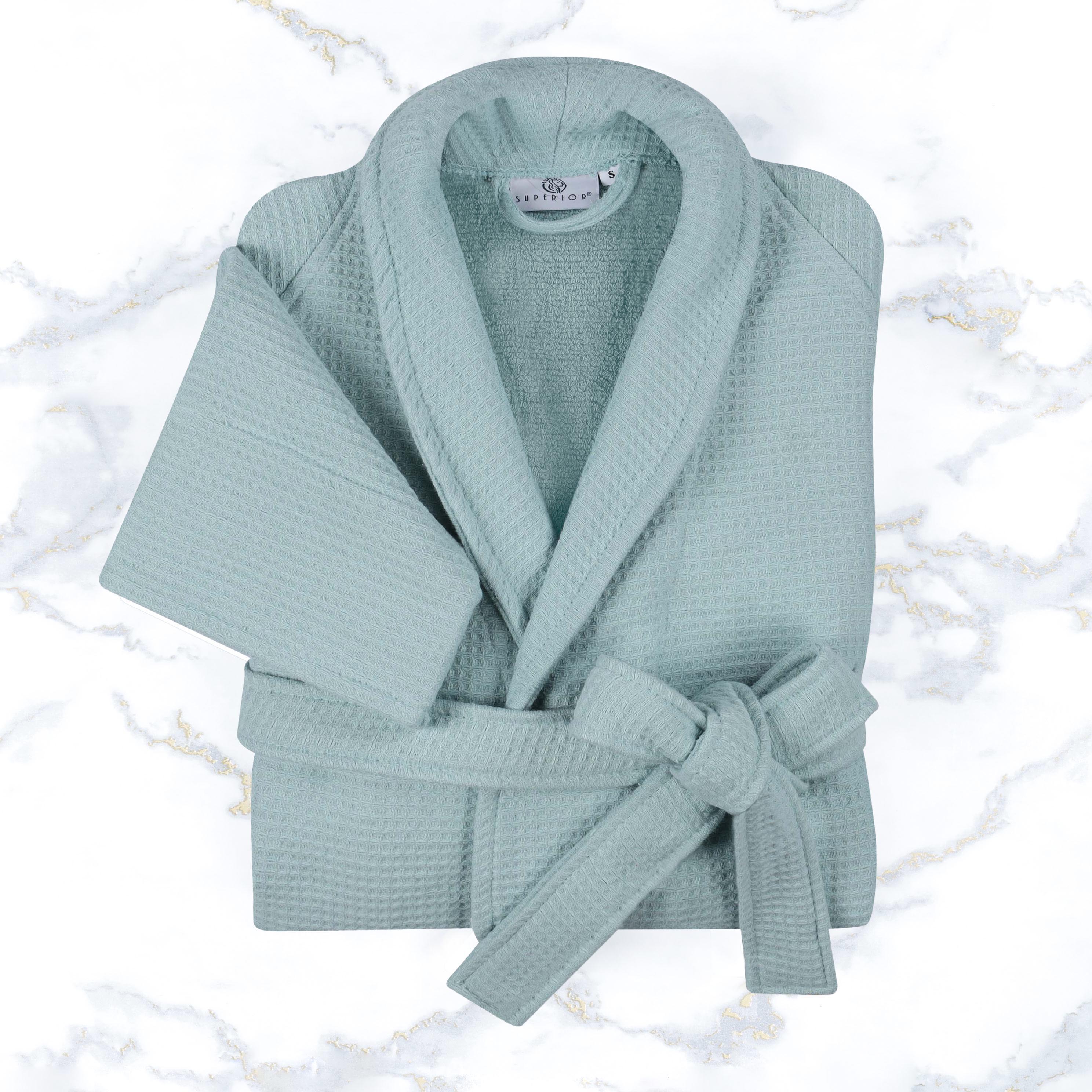 Waffle Weave Cotton Soft Lightweight Oversized Unisex Adult Bath Robe - Omnigoodsstore