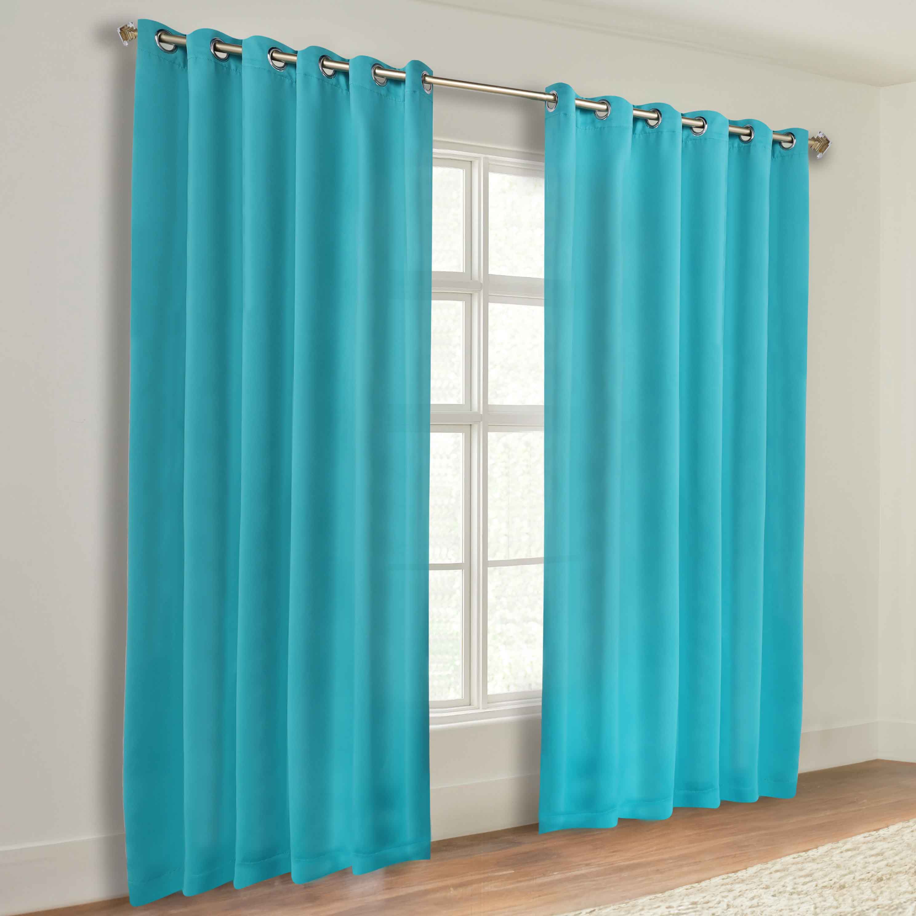 Solid Machine Washable Room Darkening Blackout Curtains, Set of 2 - Omnigoodsstore