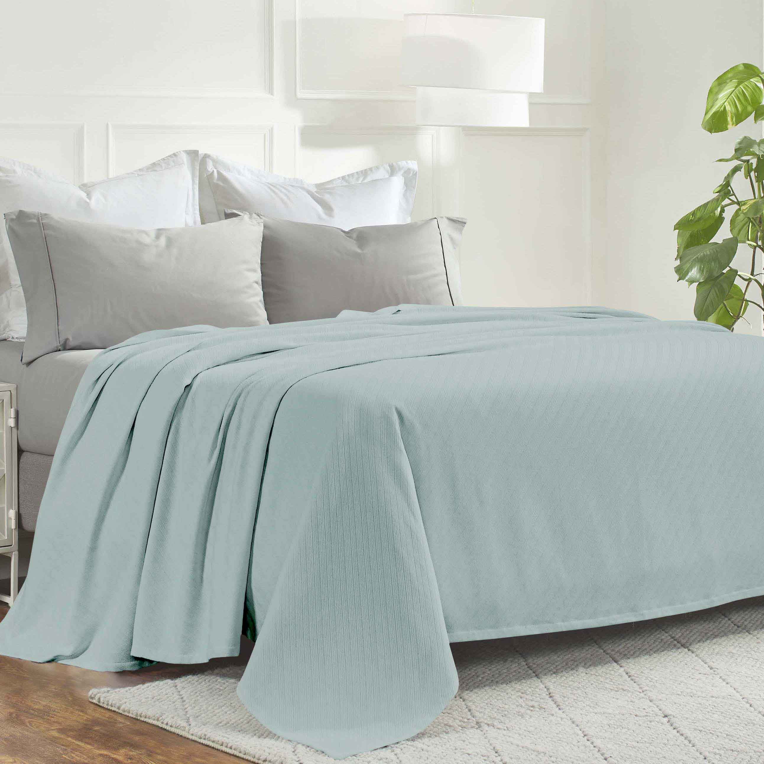 Milan Cotton Textured Striped Lightweight Woven Blanket - Omnigoodsstore