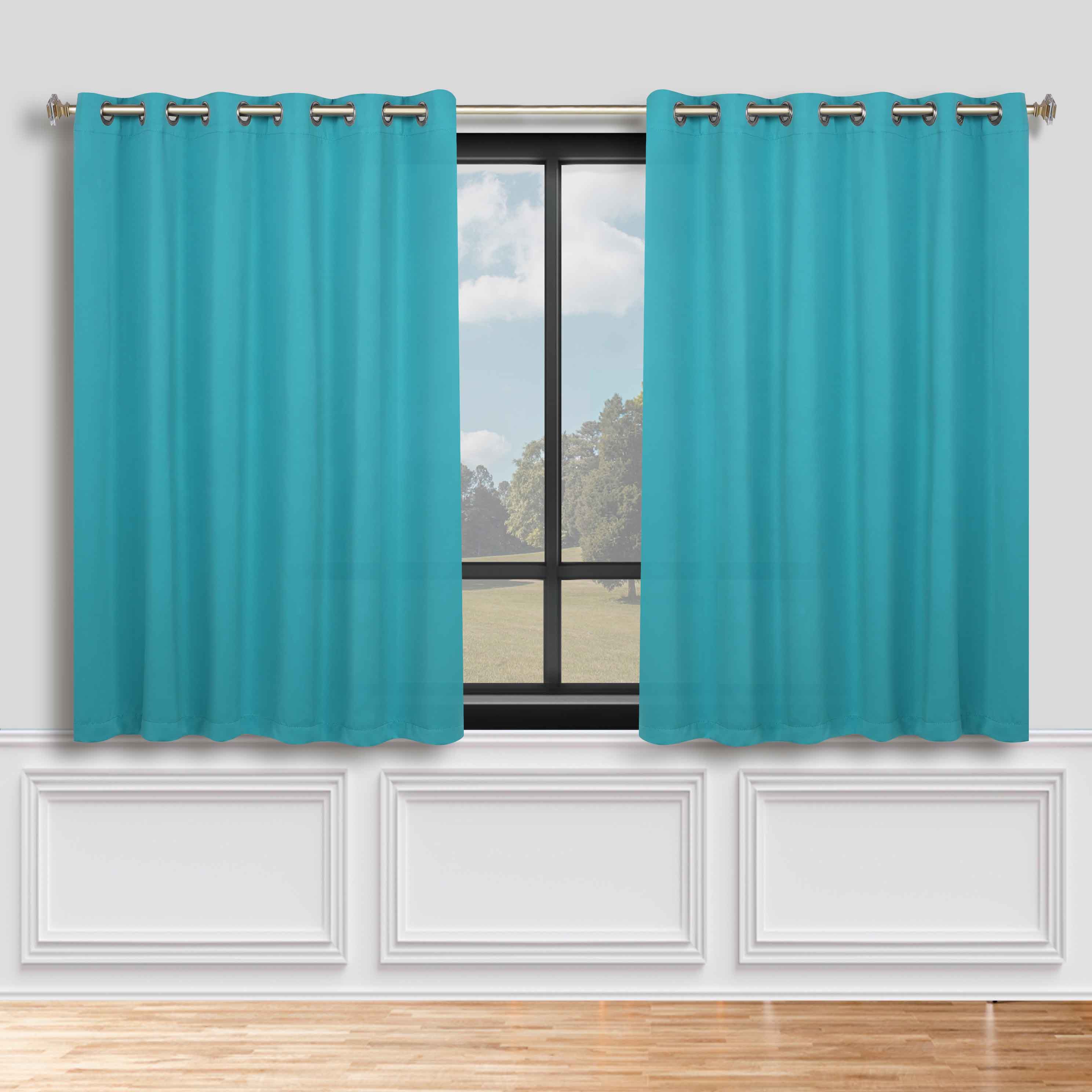 Solid Machine Washable Room Darkening Blackout Curtains, Set of 2 - Omnigoodsstore