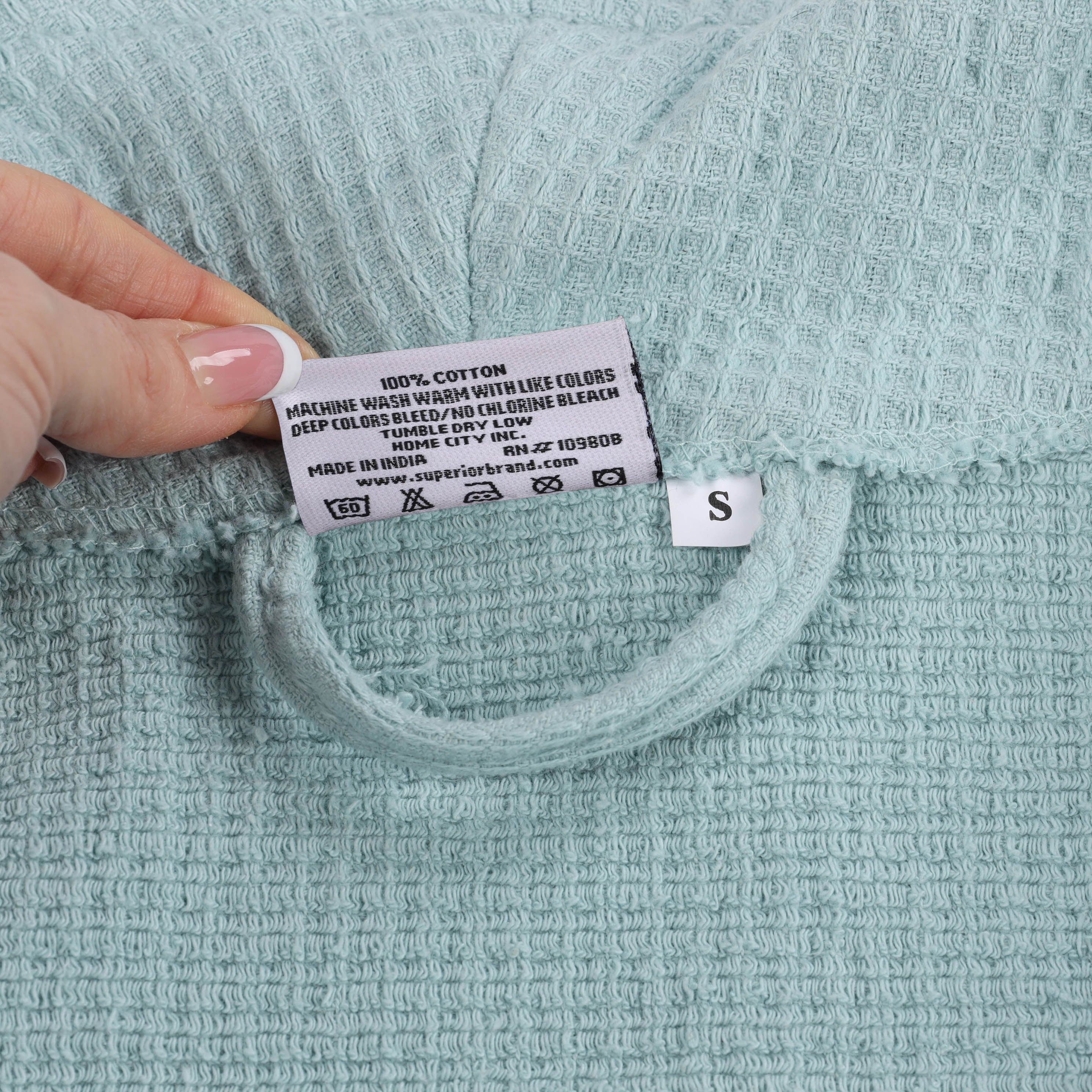 Waffle Weave Cotton Soft Lightweight Oversized Unisex Adult Bath Robe - Omnigoodsstore