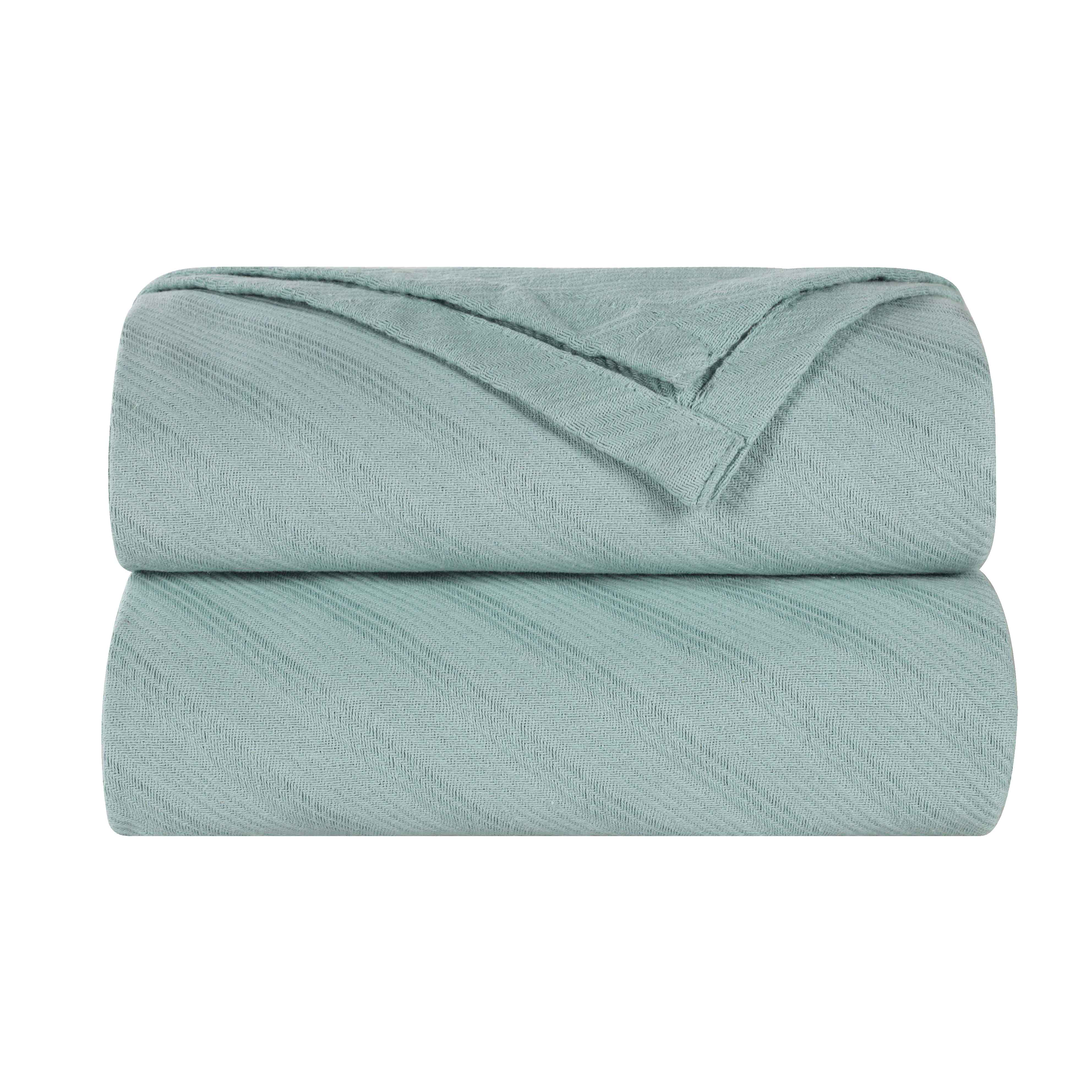 Milan Cotton Textured Striped Lightweight Woven Blanket - Omnigoodsstore
