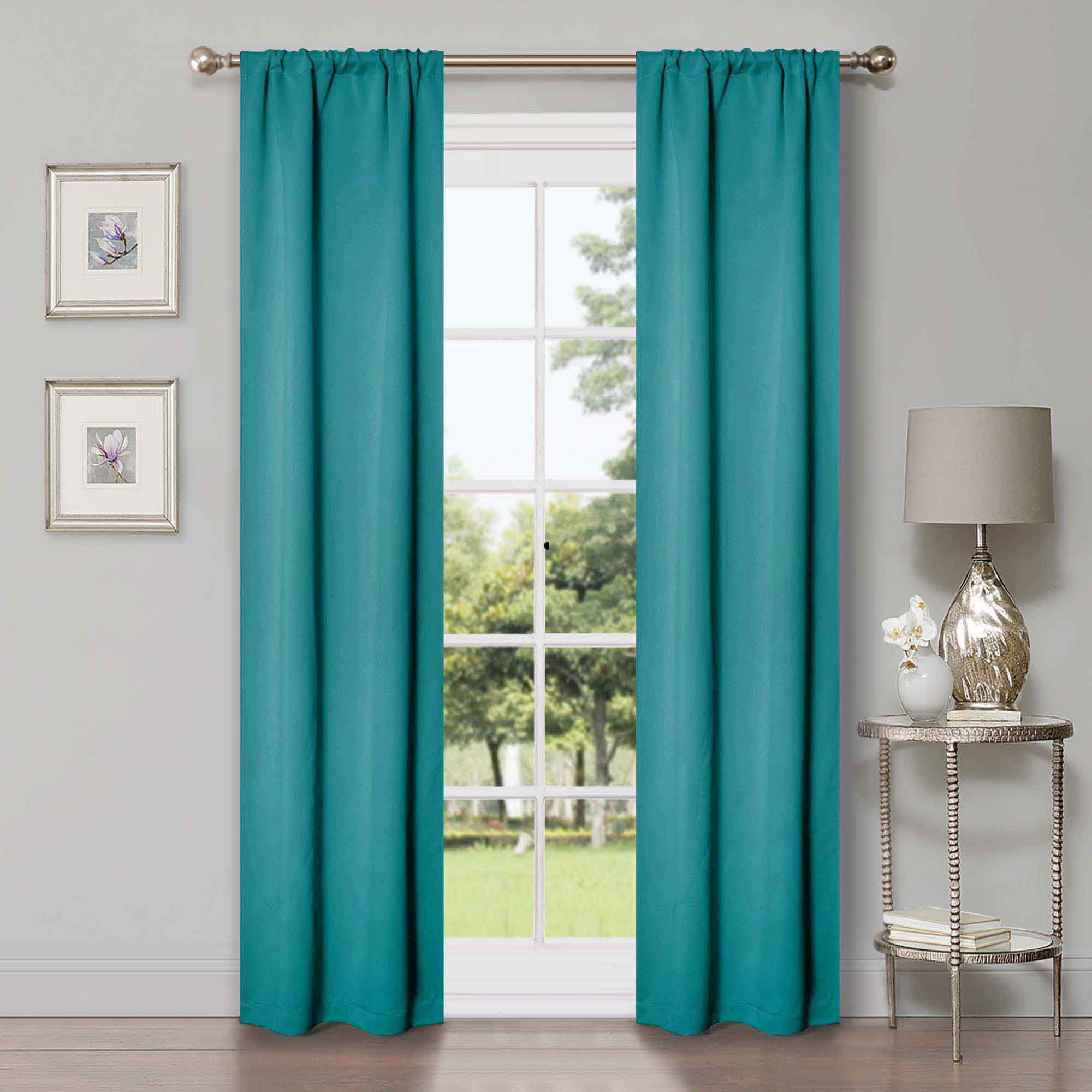 Solid Classic Modern Rod Pocket Blackout Curtain Set - Omnigoodsstore