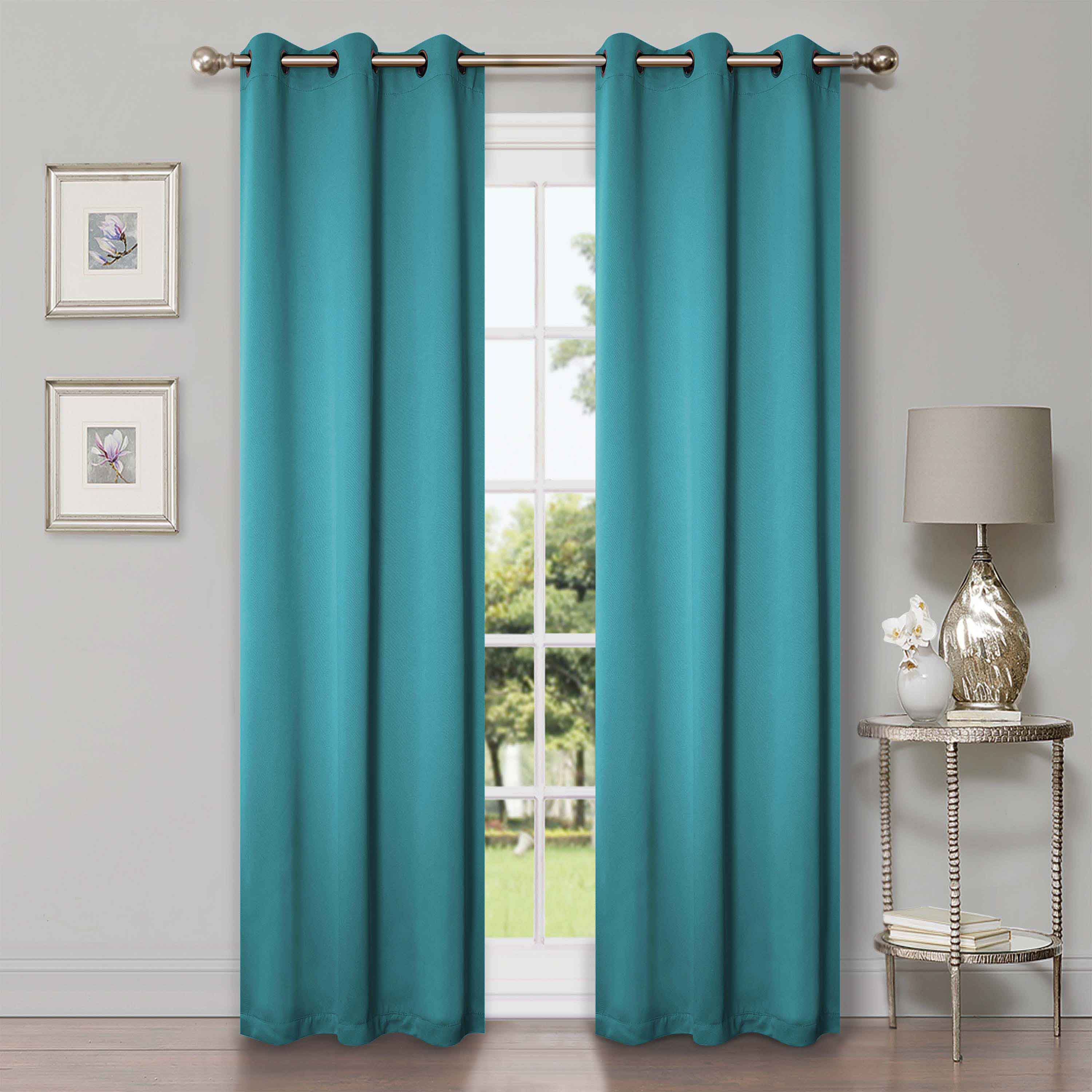 Solid Classic Modern Grommet Blackout Curtain Set - Omnigoodsstore
