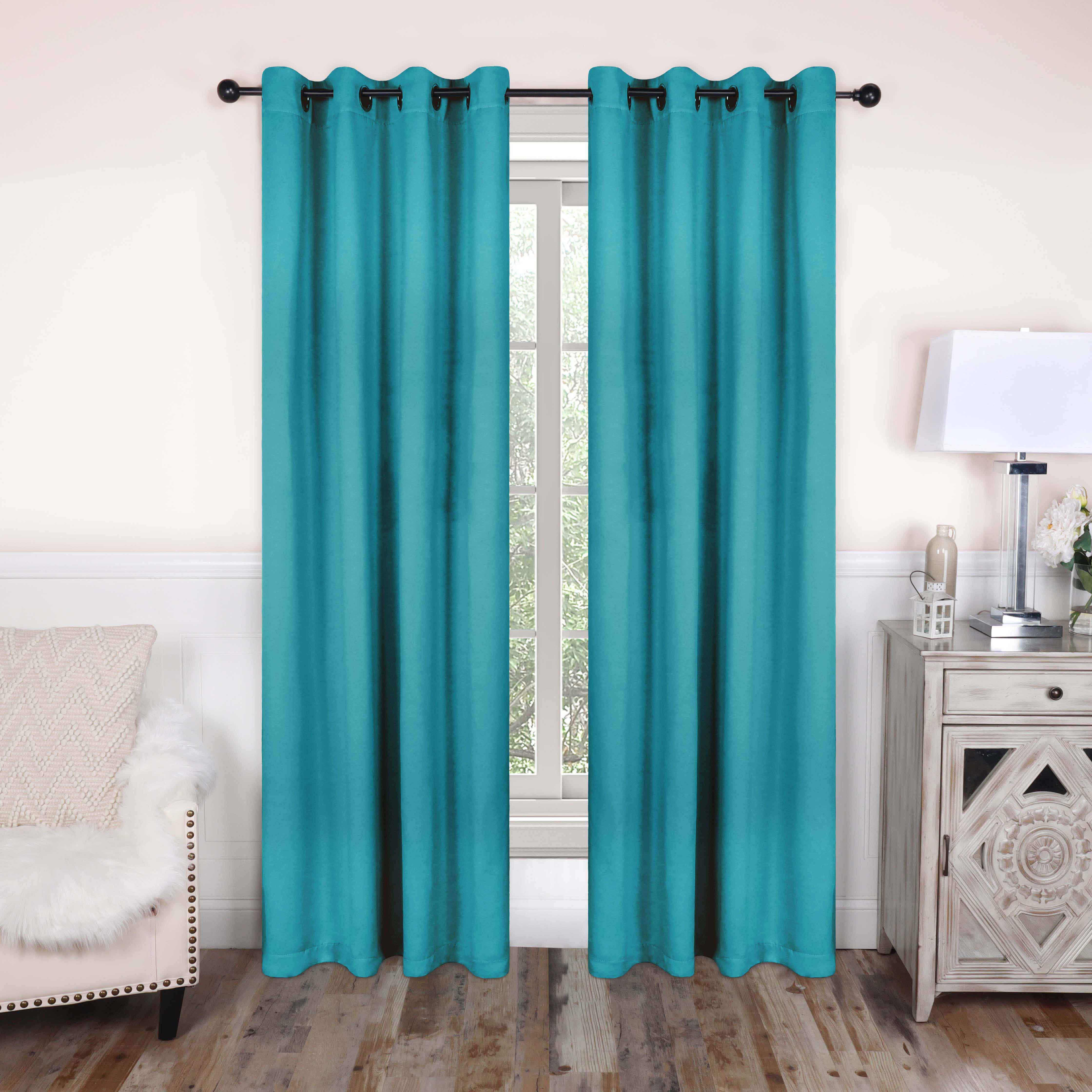 Solid Classic Modern Grommet Blackout Curtain Set - Omnigoodsstore