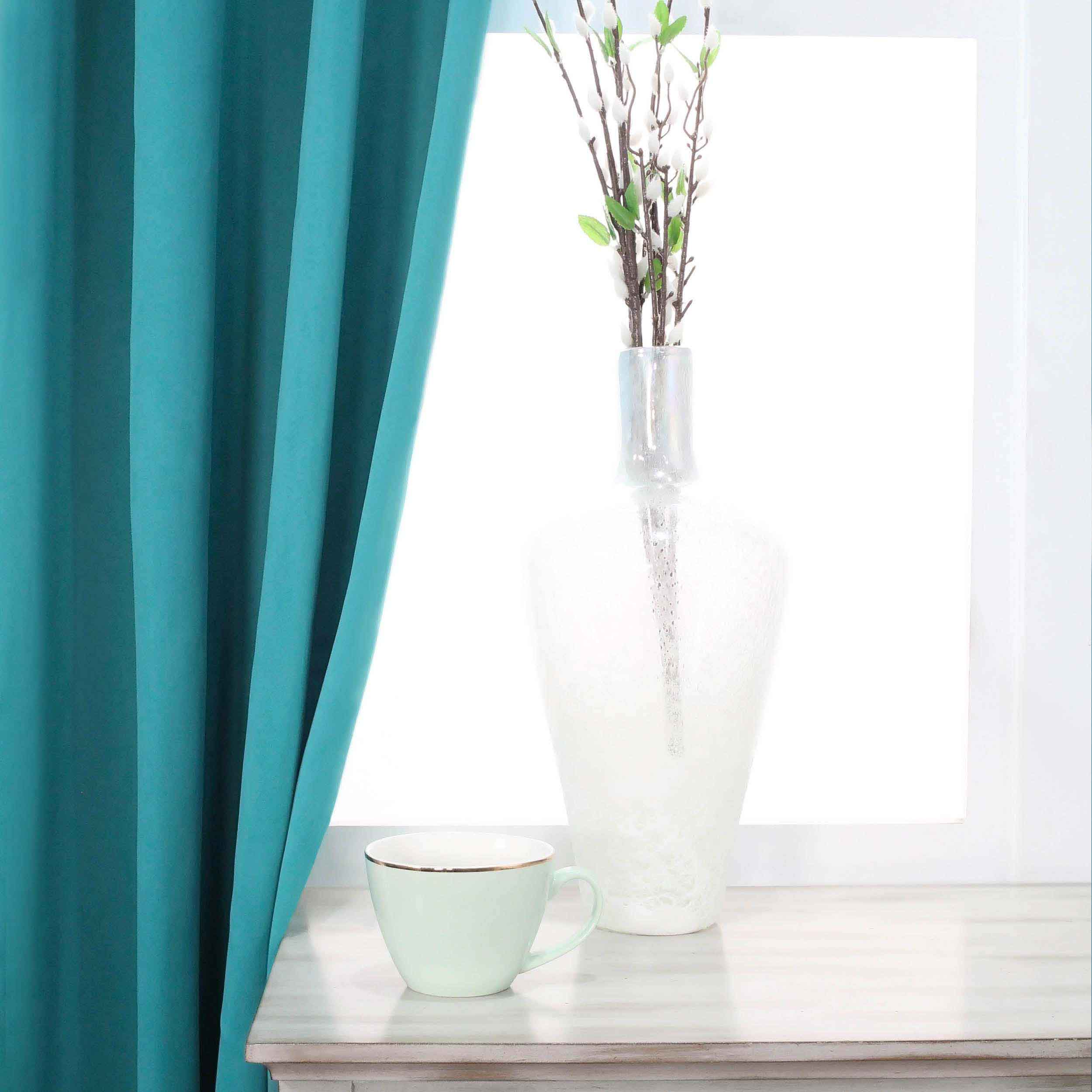 Solid Classic Modern Grommet Blackout Curtain Set - Omnigoodsstore