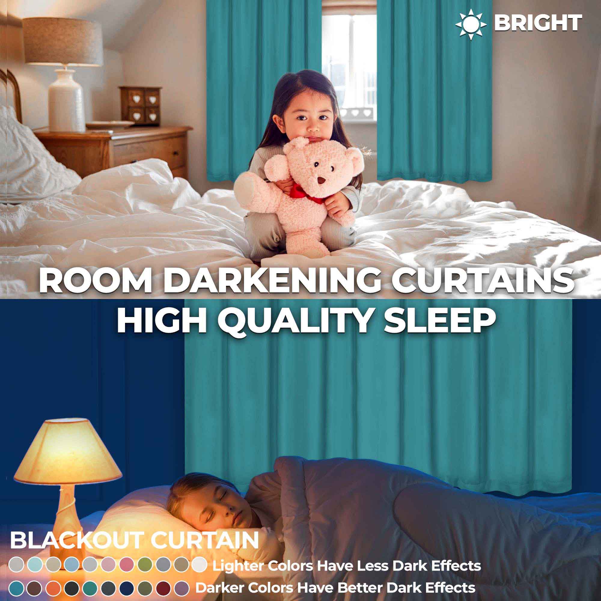 Solid Classic Modern Rod Pocket Blackout Curtain Set - Omnigoodsstore