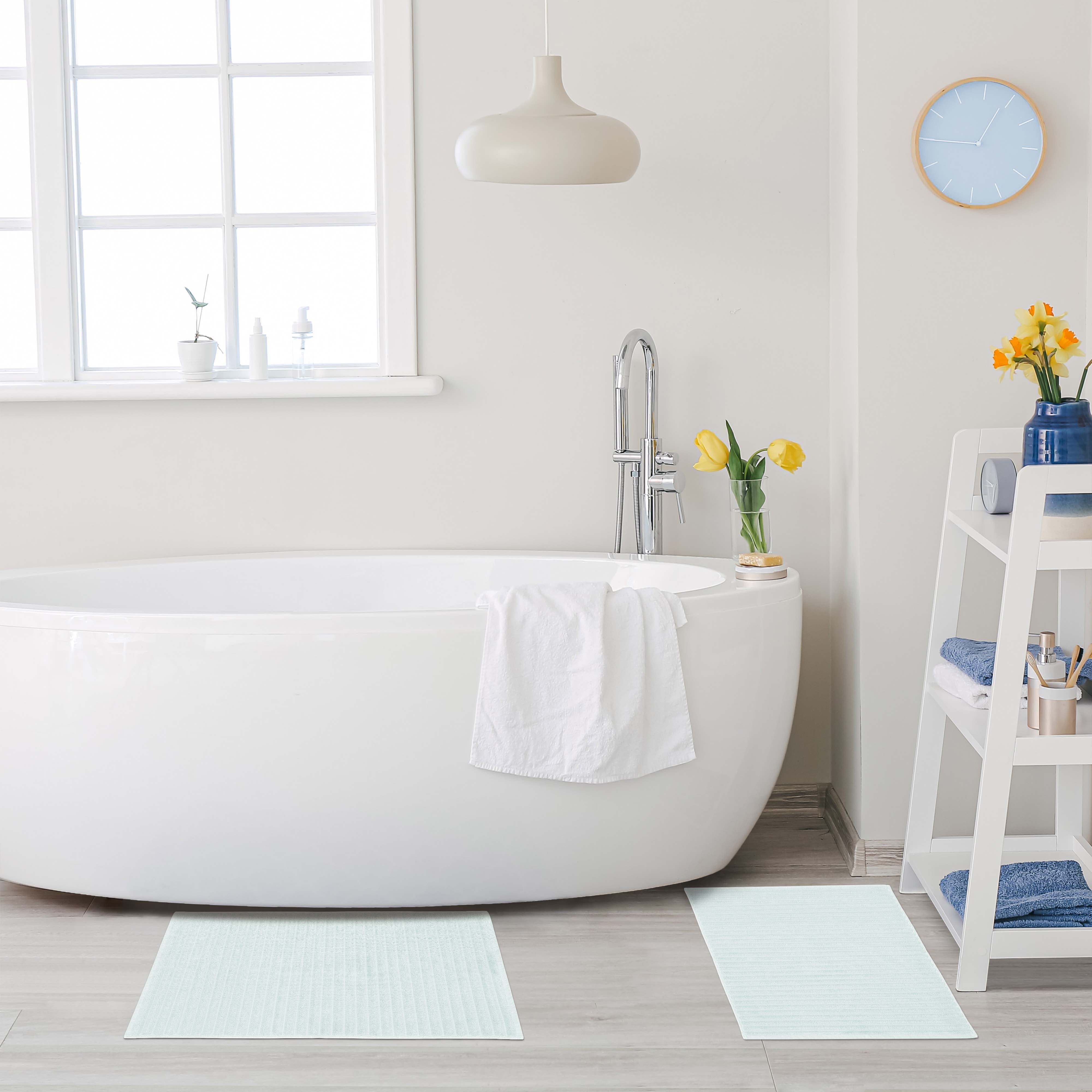 Cotton Eco Friendly 2 Piece Absorbent Bath Mat Set - Omnigoodsstore
