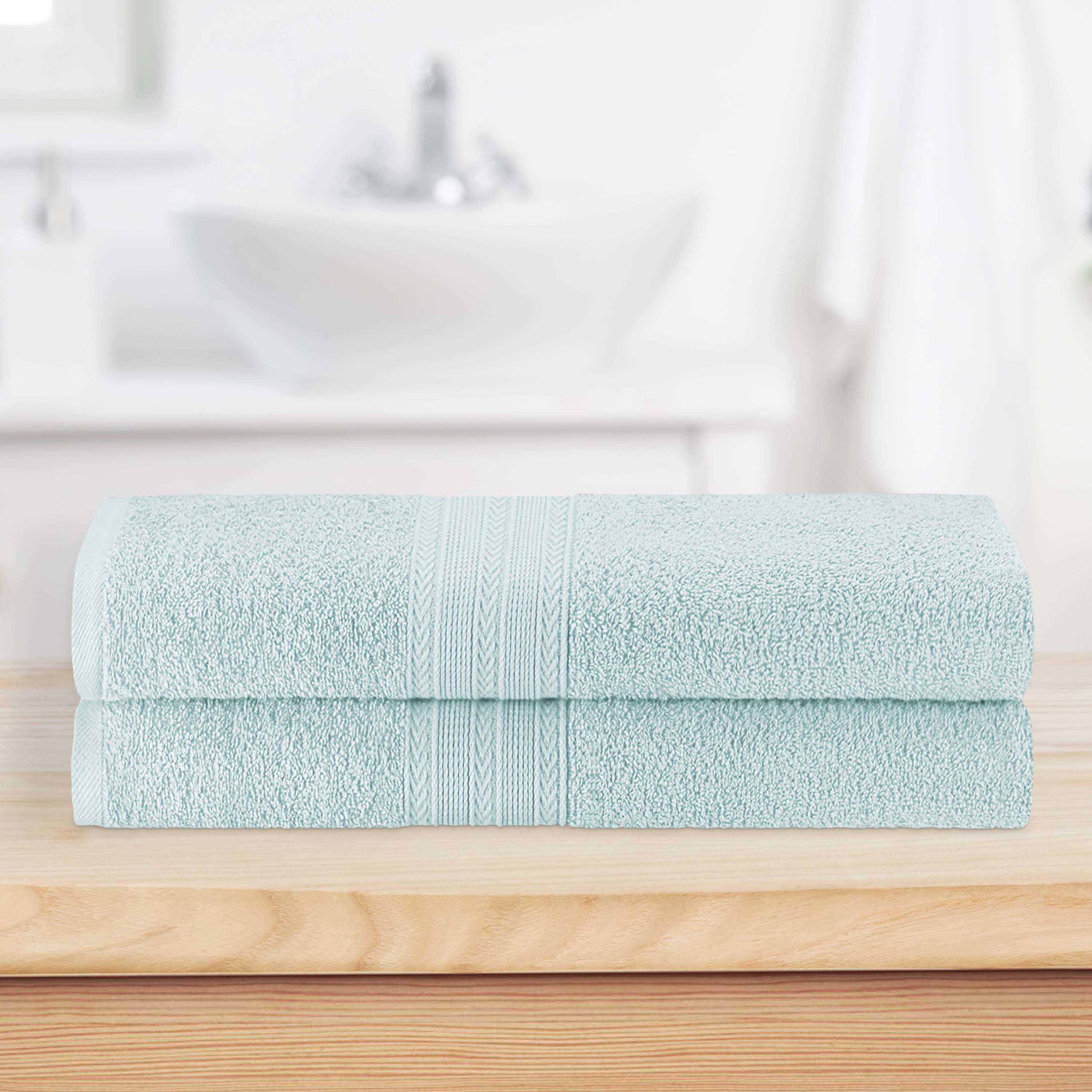 Cotton Eco Friendly 2 Piece Solid Bath Sheet Towel Set - Omnigoodsstore