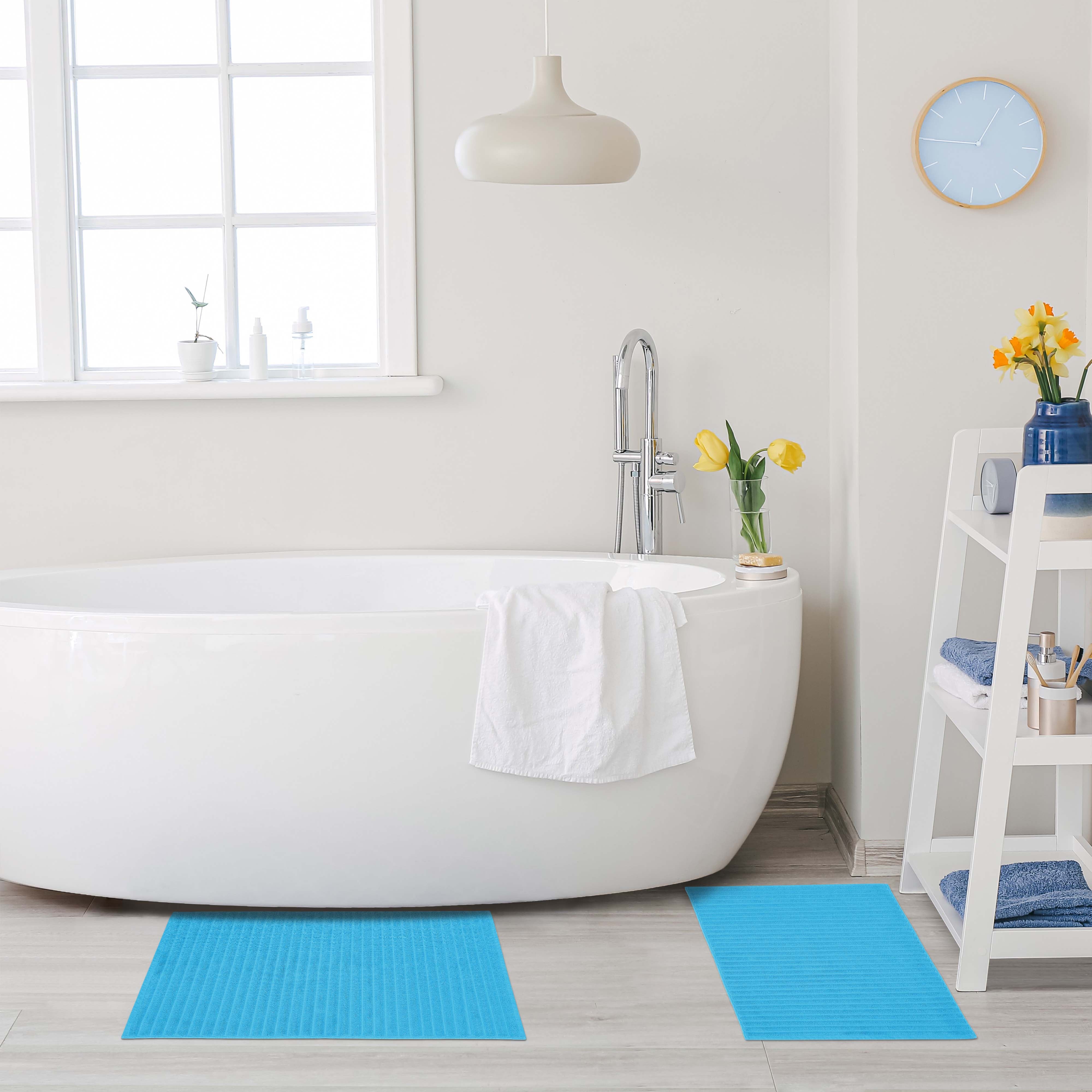 Cotton Eco Friendly 2 Piece Absorbent Bath Mat Set - Omnigoodsstore