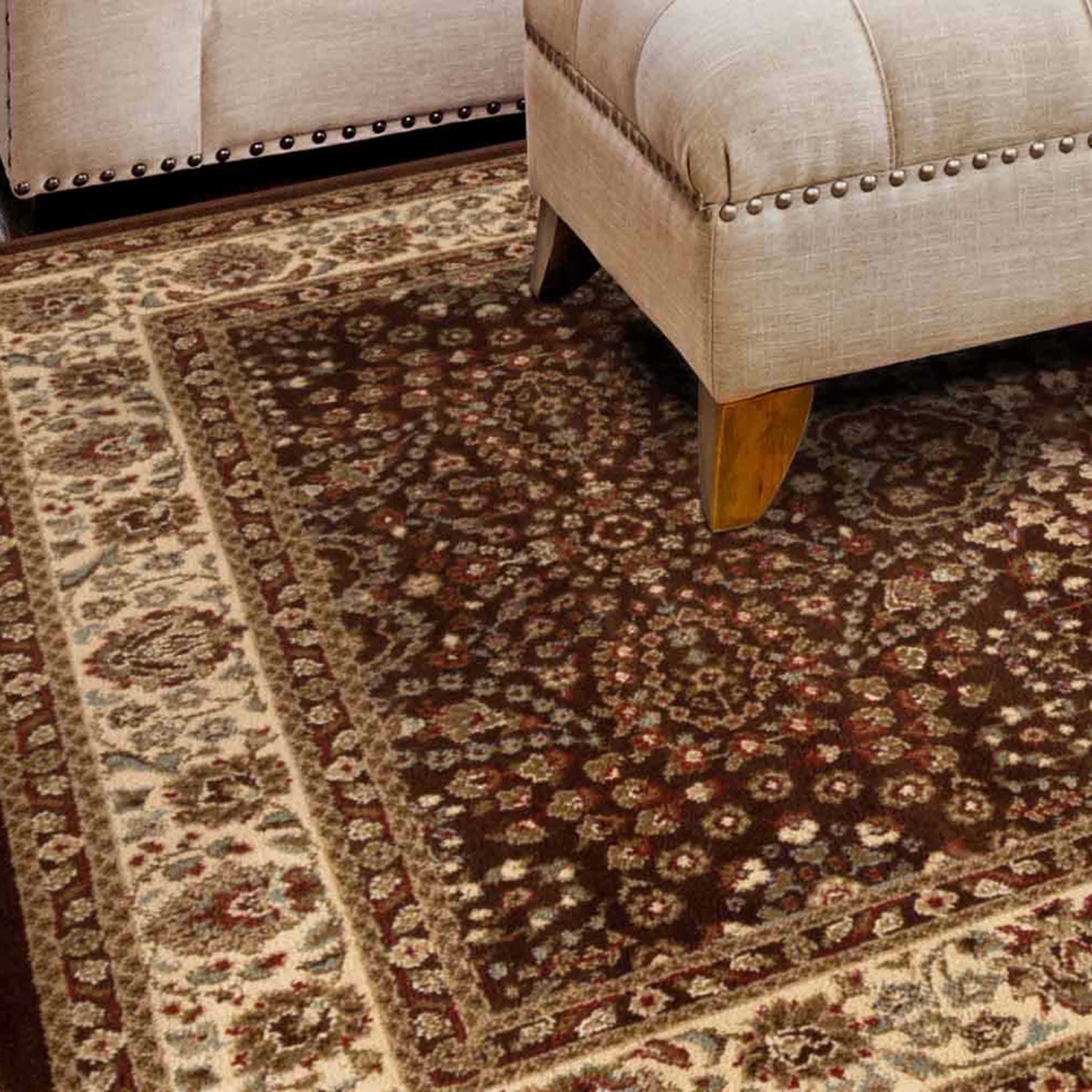 Traditional Oriental Floral Scroll Indoor Area Rug or Runner Rug - Omnigoodsstore
