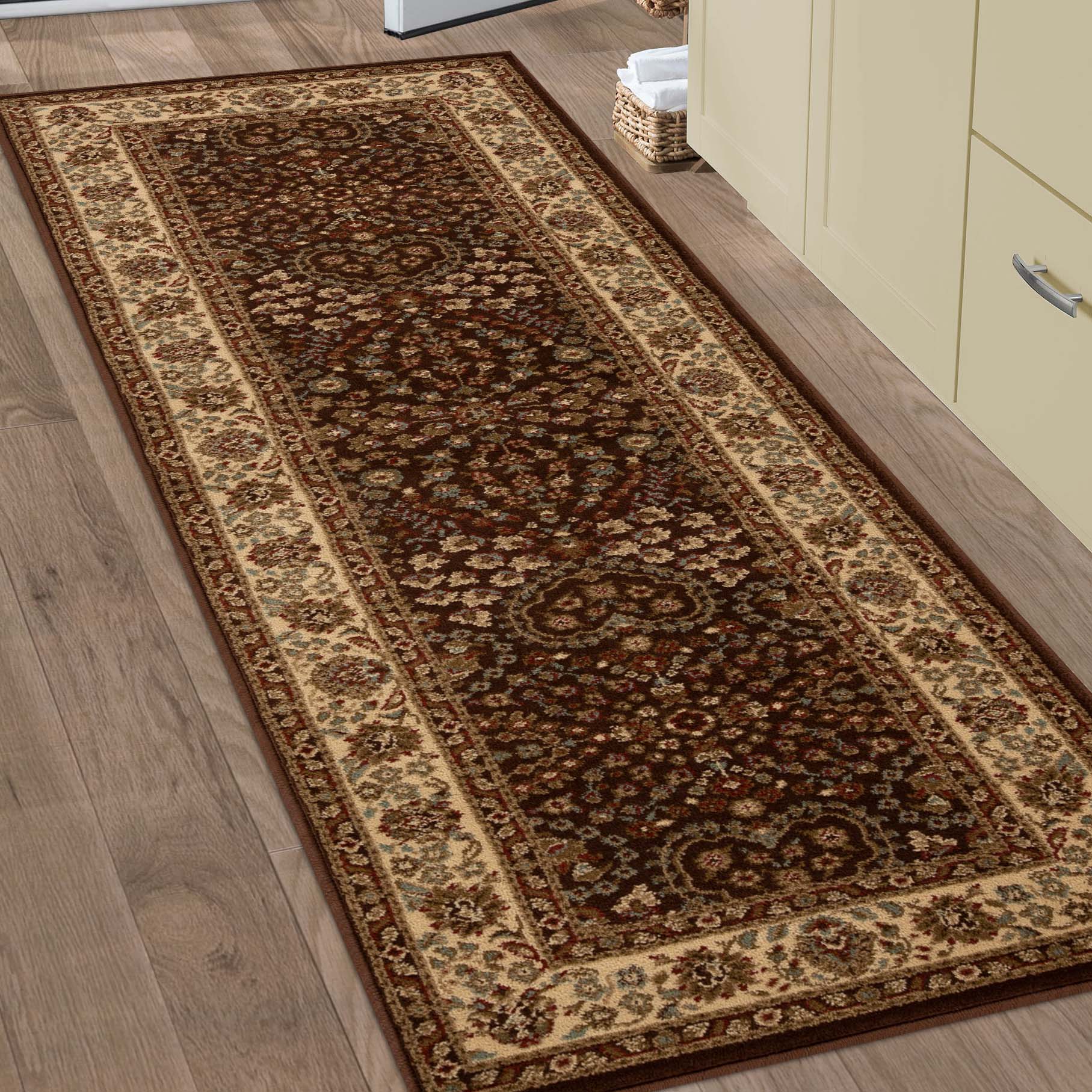 Traditional Oriental Floral Scroll Indoor Area Rug or Runner Rug - Omnigoodsstore