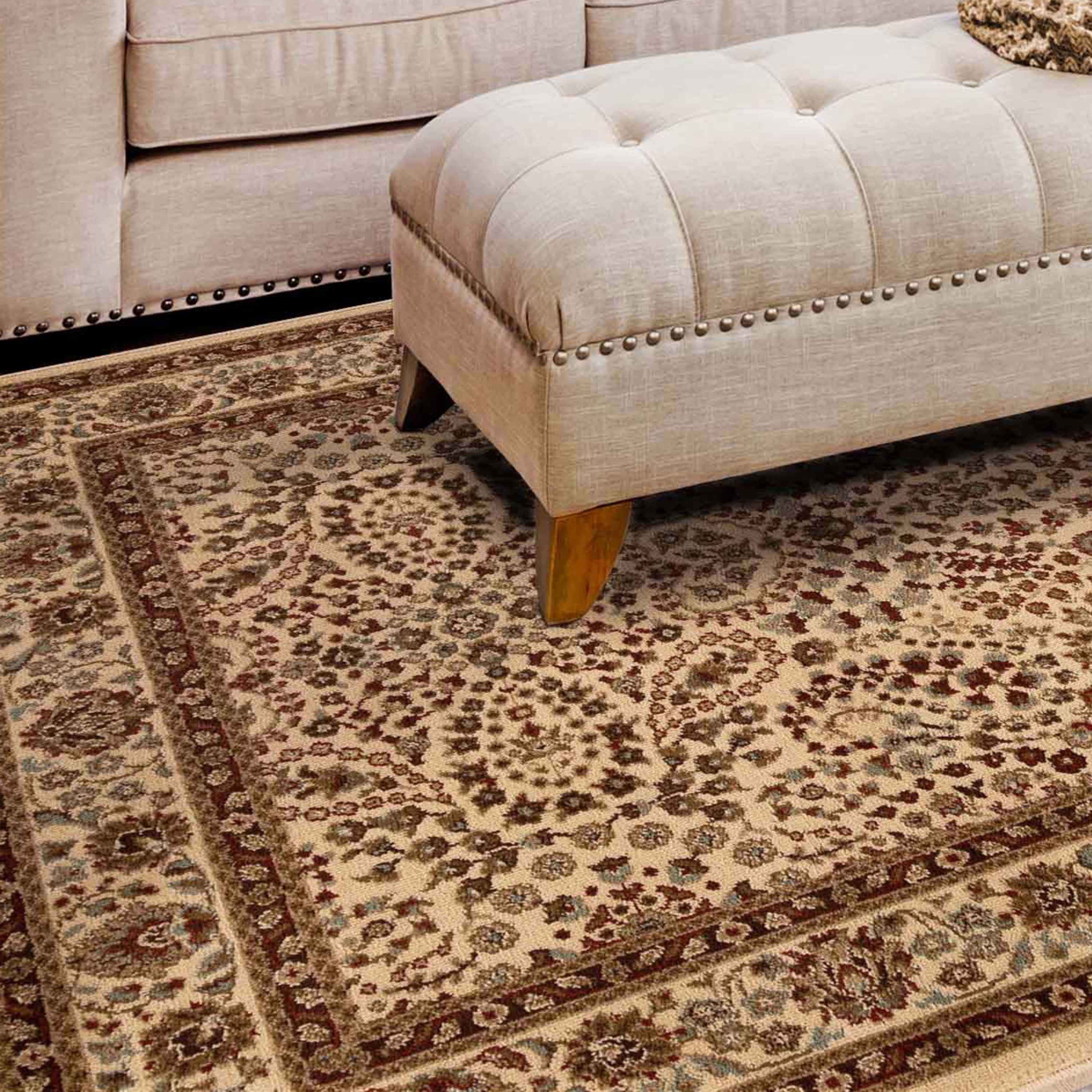 Traditional Oriental Floral Scroll Indoor Area Rug or Runner Rug - Omnigoodsstore