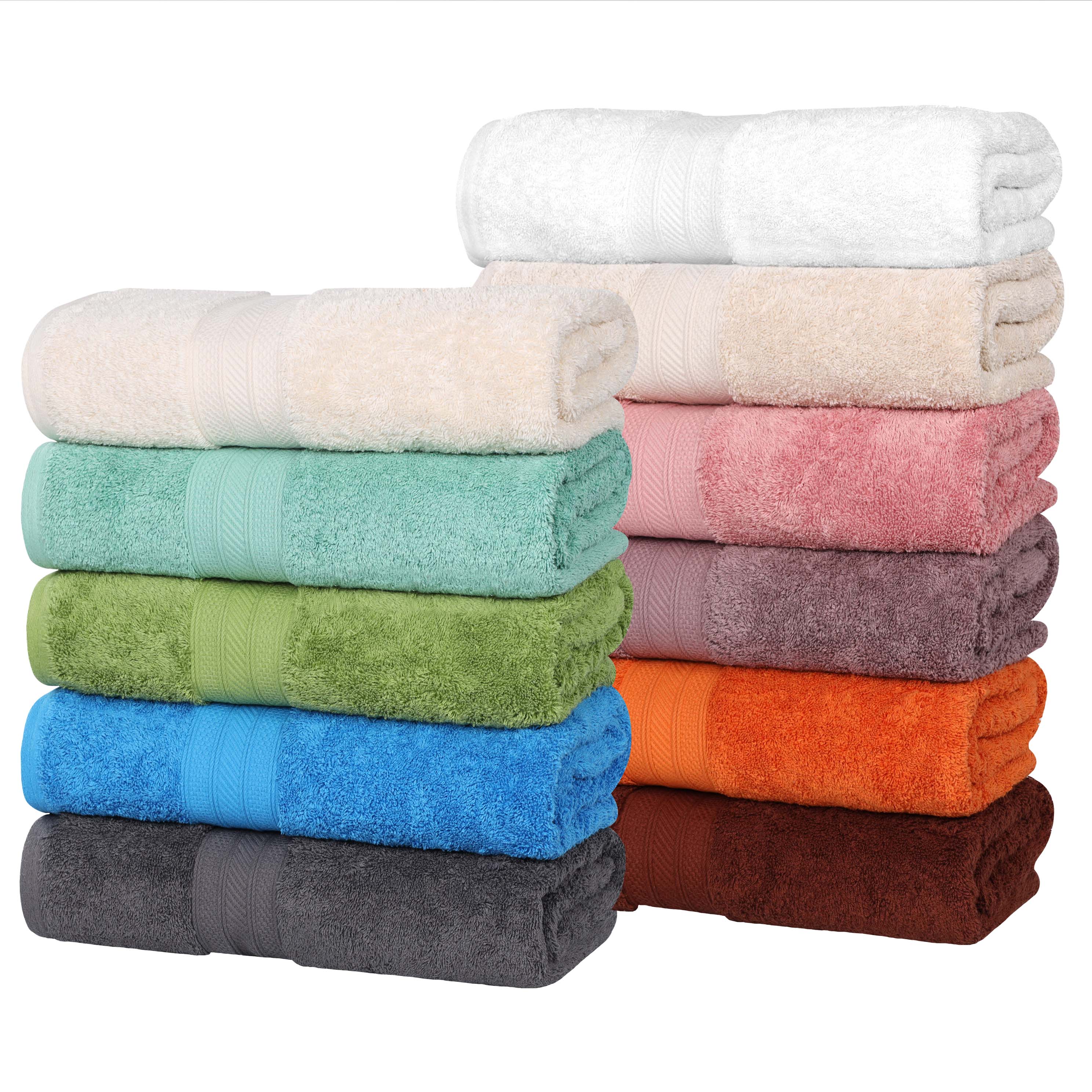 Atlas Cotton Absorbent Heavyweight Solid 4 Piece Bath Towel Set - Omnigoodsstore