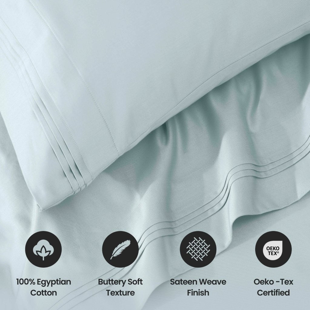 1000 Thread Count Egyptian Cotton Bed Sheet Set Olympic Queen - Omnigoodsstore