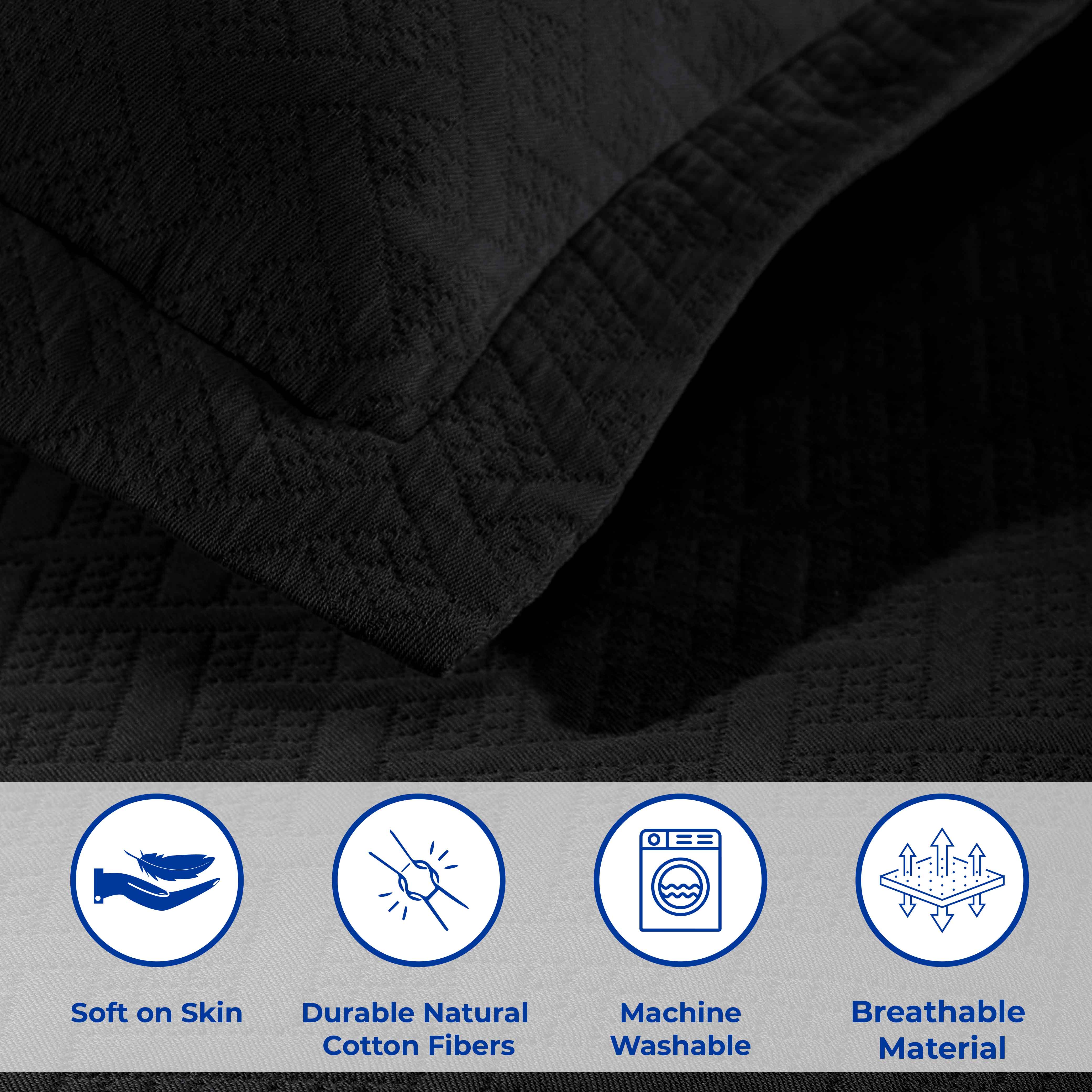 Basket Weave Matelasse Cotton Bedspread Set - Omnigoodsstore