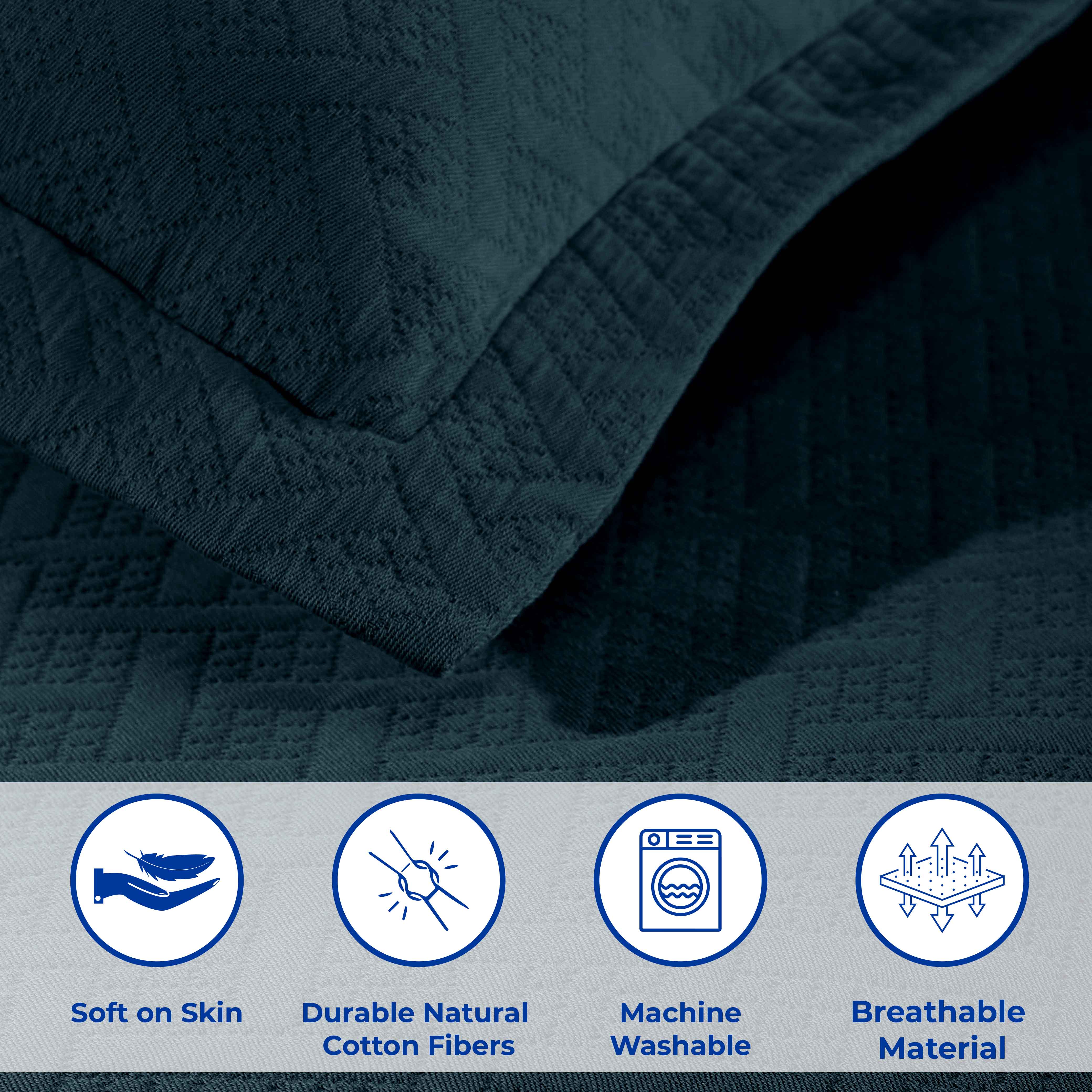 Basket Weave Matelasse Cotton Bedspread Set - Omnigoodsstore