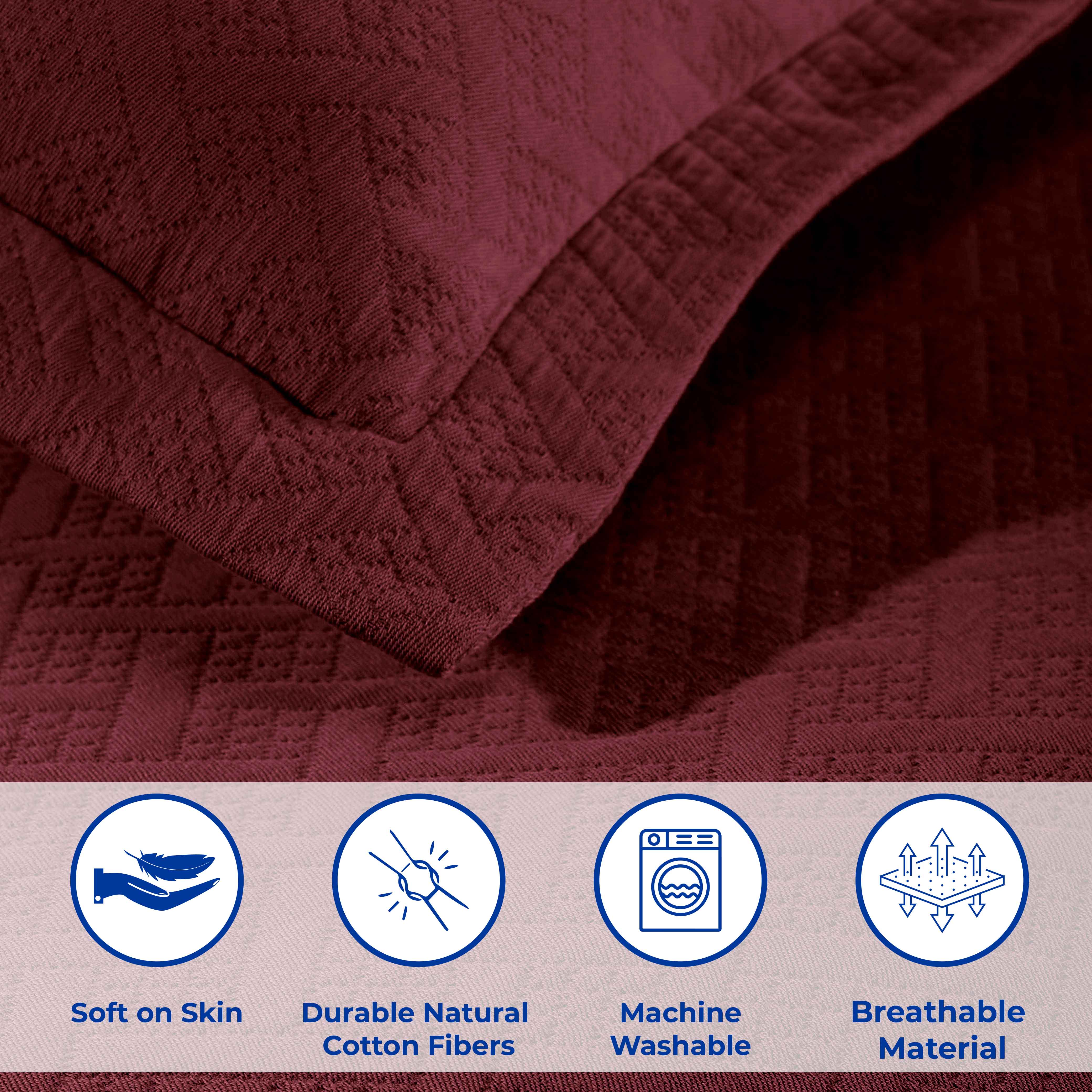 Basket Weave Matelasse Cotton Bedspread Set - Omnigoodsstore