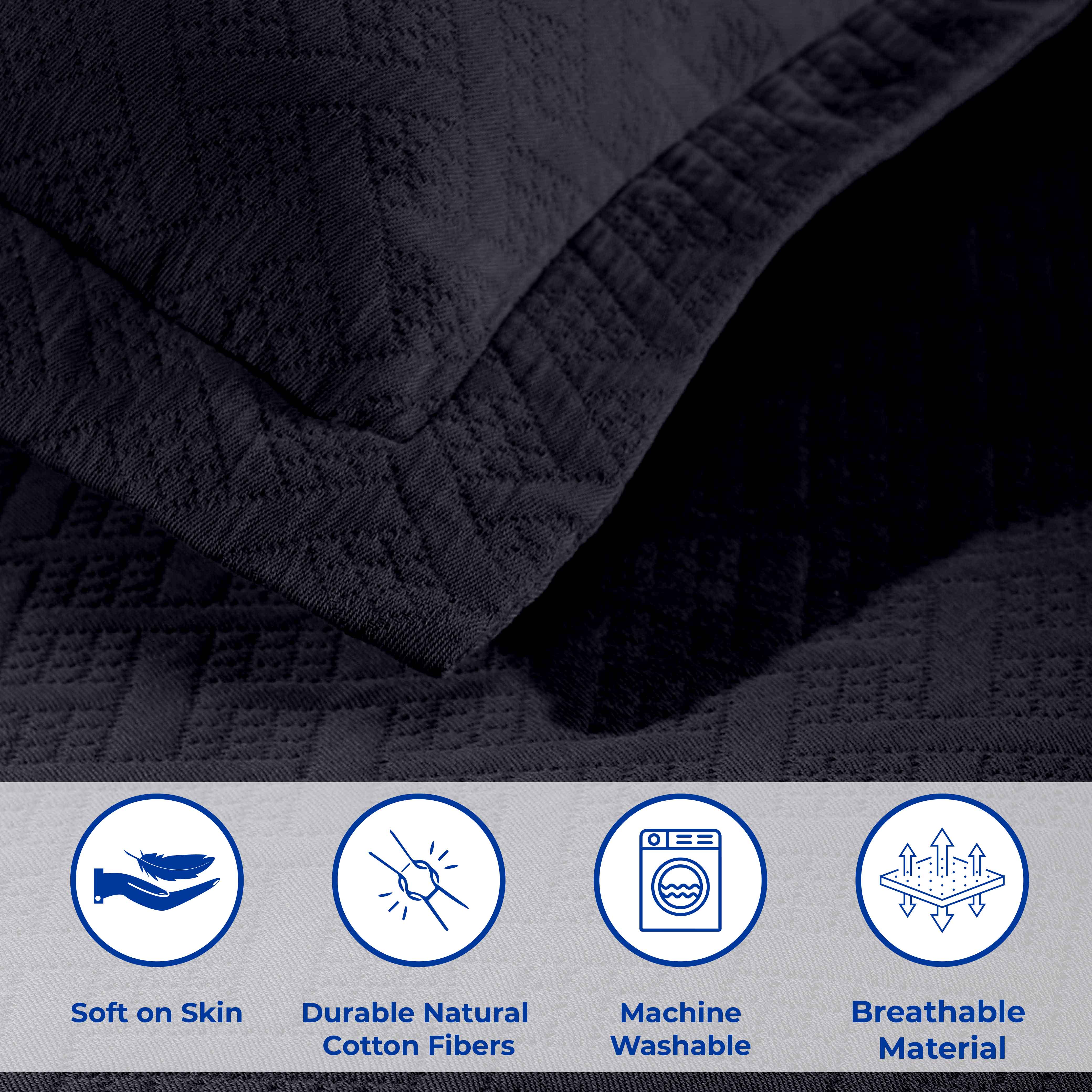 Basket Weave Matelasse Cotton Bedspread Set - Omnigoodsstore