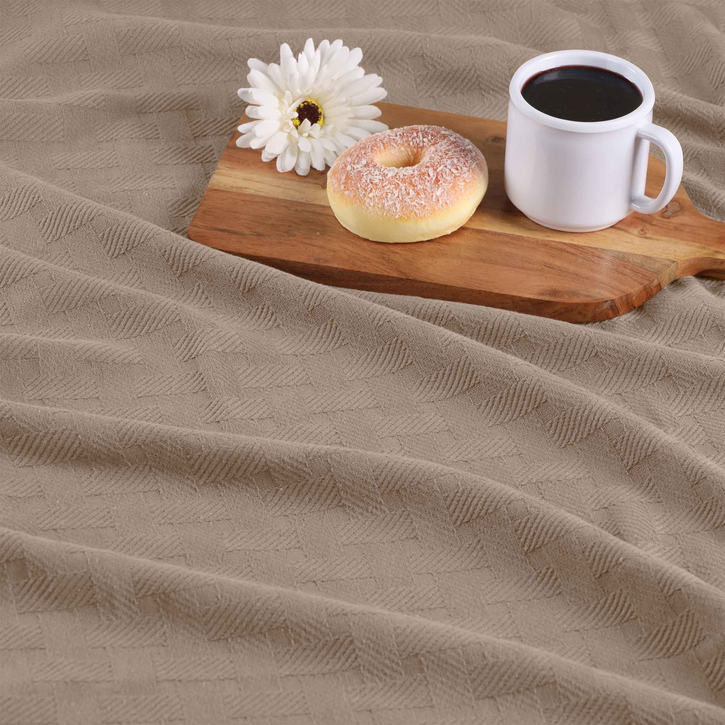 Basketweave All Season Cotton Bed Blanket & Sofa Throw - Omnigoodsstore