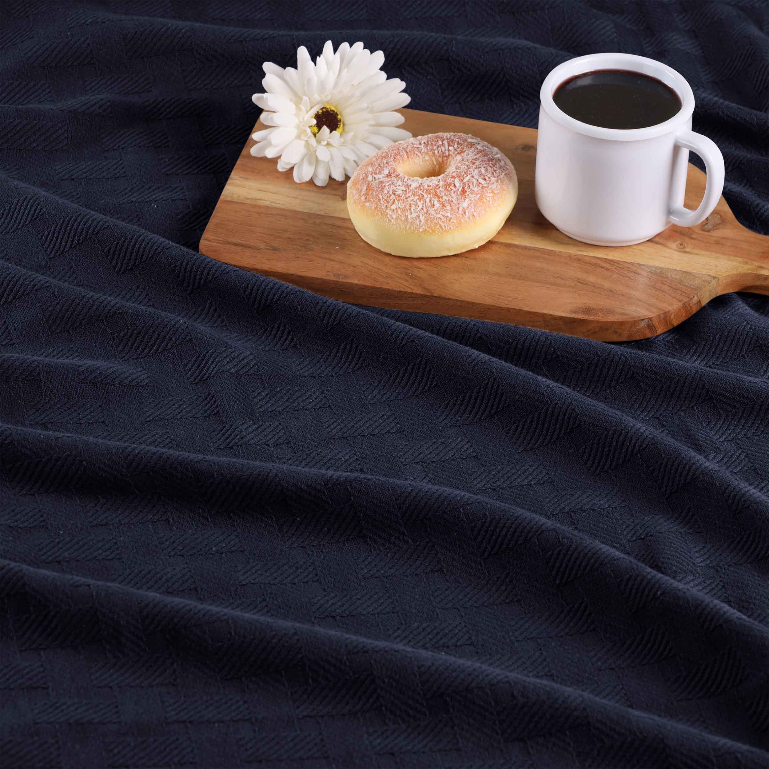 Basketweave All Season Cotton Bed Blanket & Sofa Throw - Omnigoodsstore