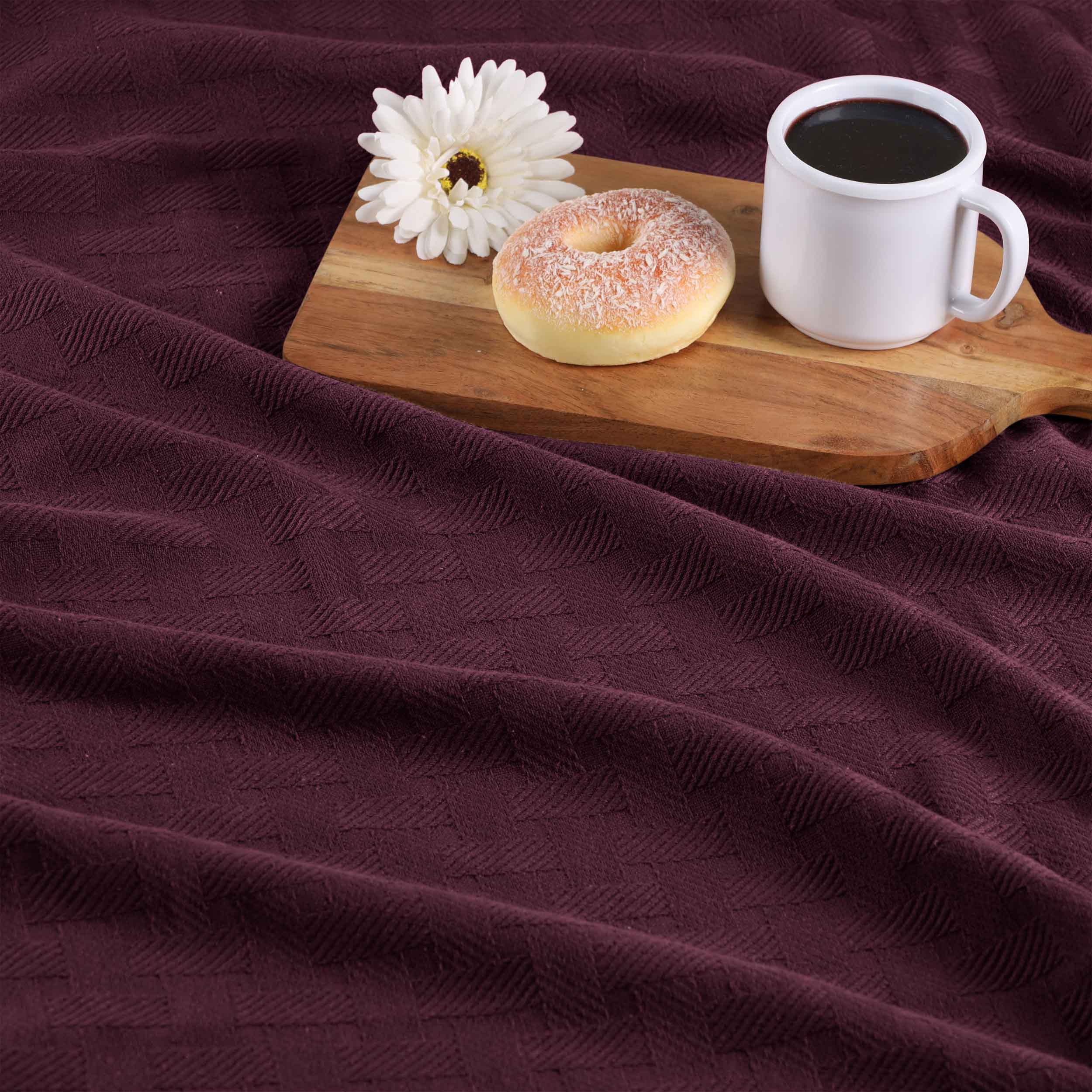 Basketweave All Season Cotton Bed Blanket & Sofa Throw - Omnigoodsstore