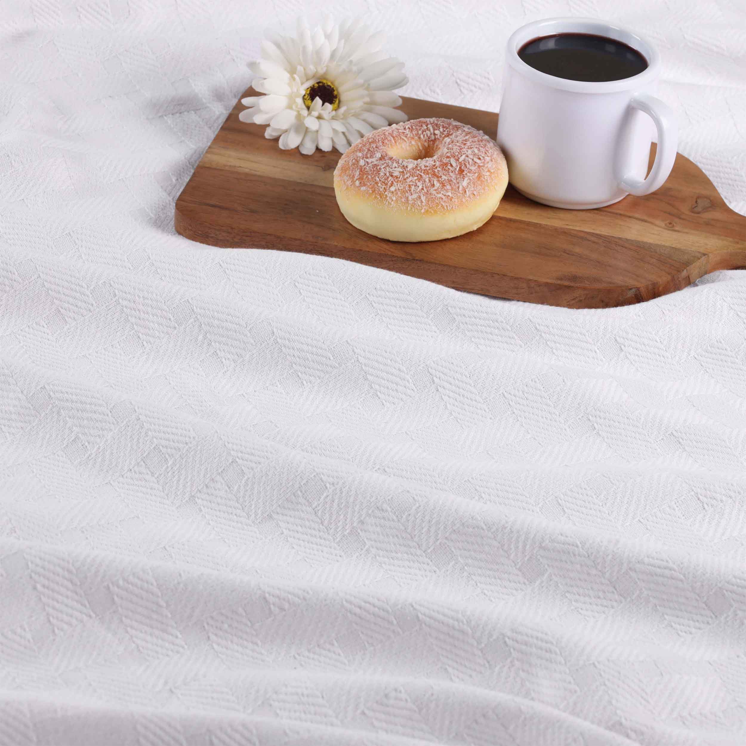 Basketweave All Season Cotton Bed Blanket & Sofa Throw - Omnigoodsstore