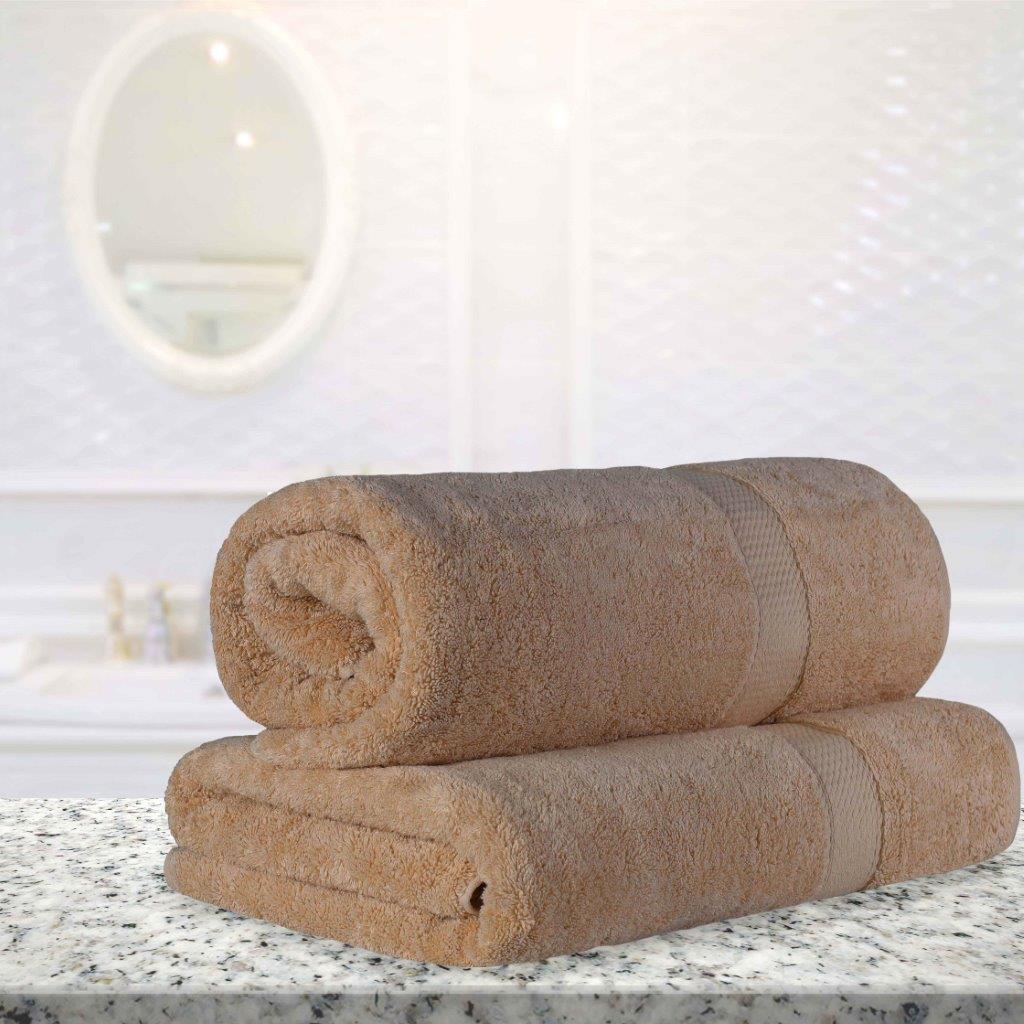 Egyptian Cotton Pile Plush Heavyweight Luxury Soft Bath Sheet Set of 2 - Omnigoodsstore