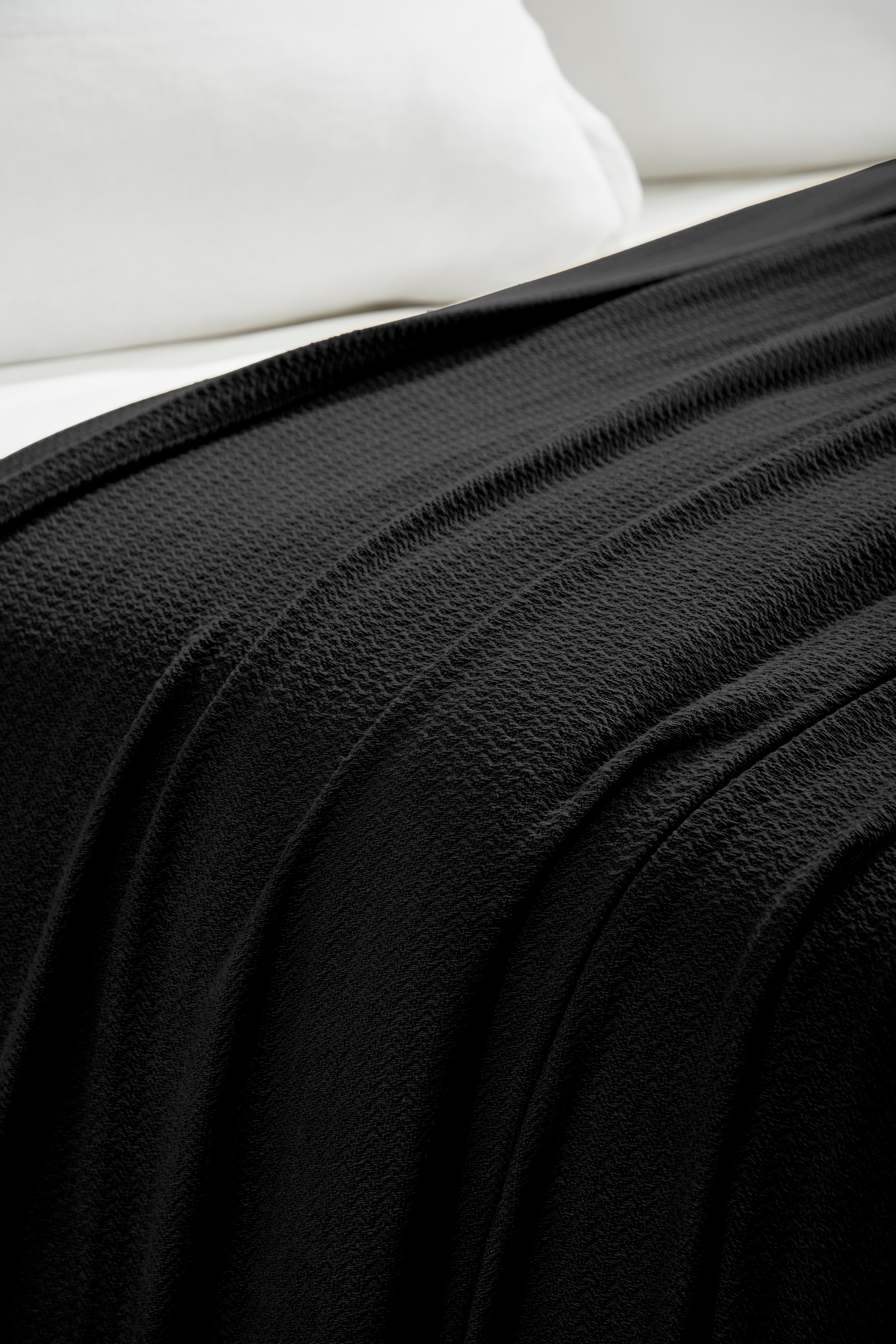 Textured Cotton Weave Solid Waffle Blanket or Throw - Omnigoodsstore