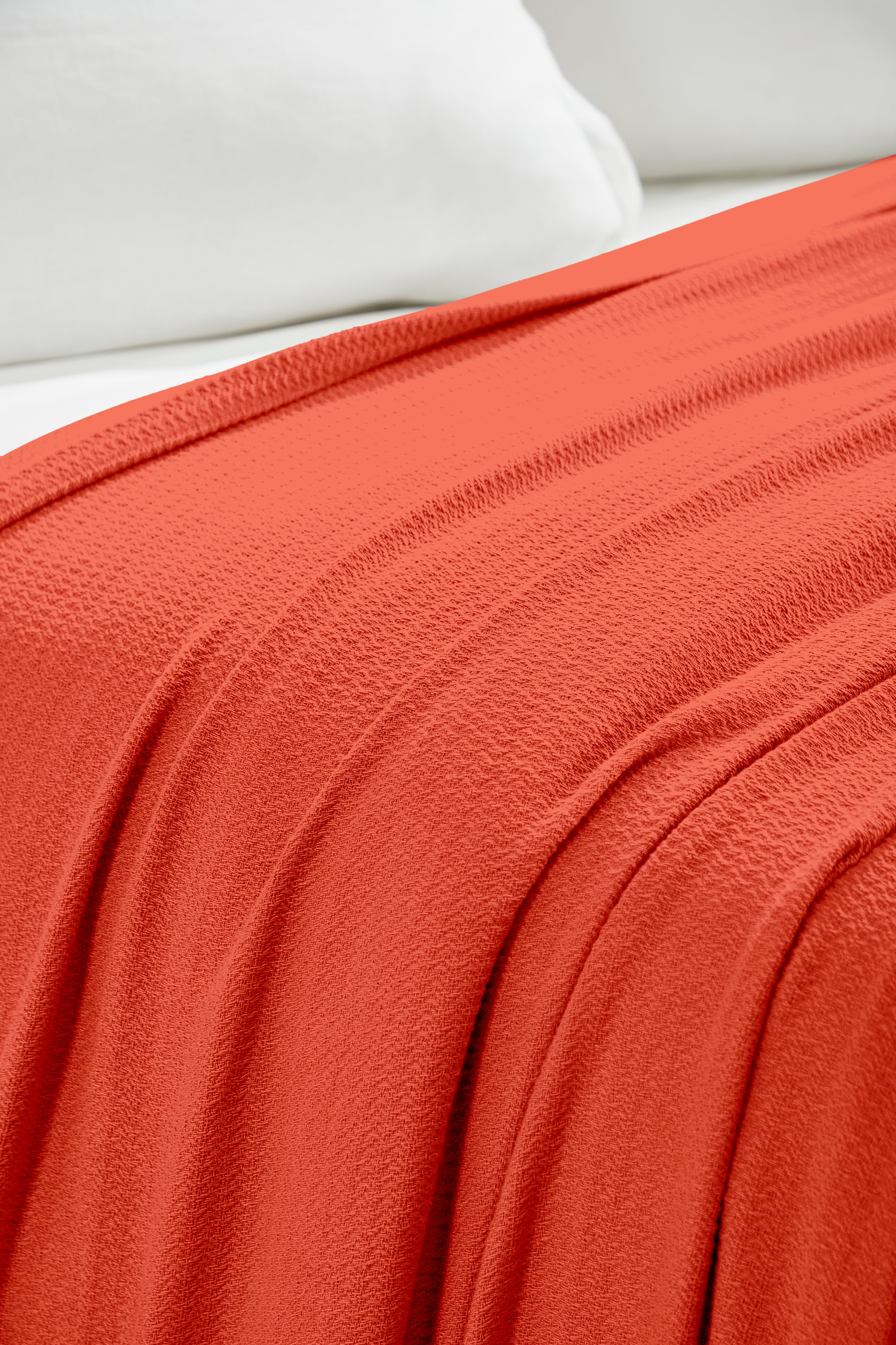 Textured Cotton Weave Solid Waffle Blanket or Throw - Omnigoodsstore