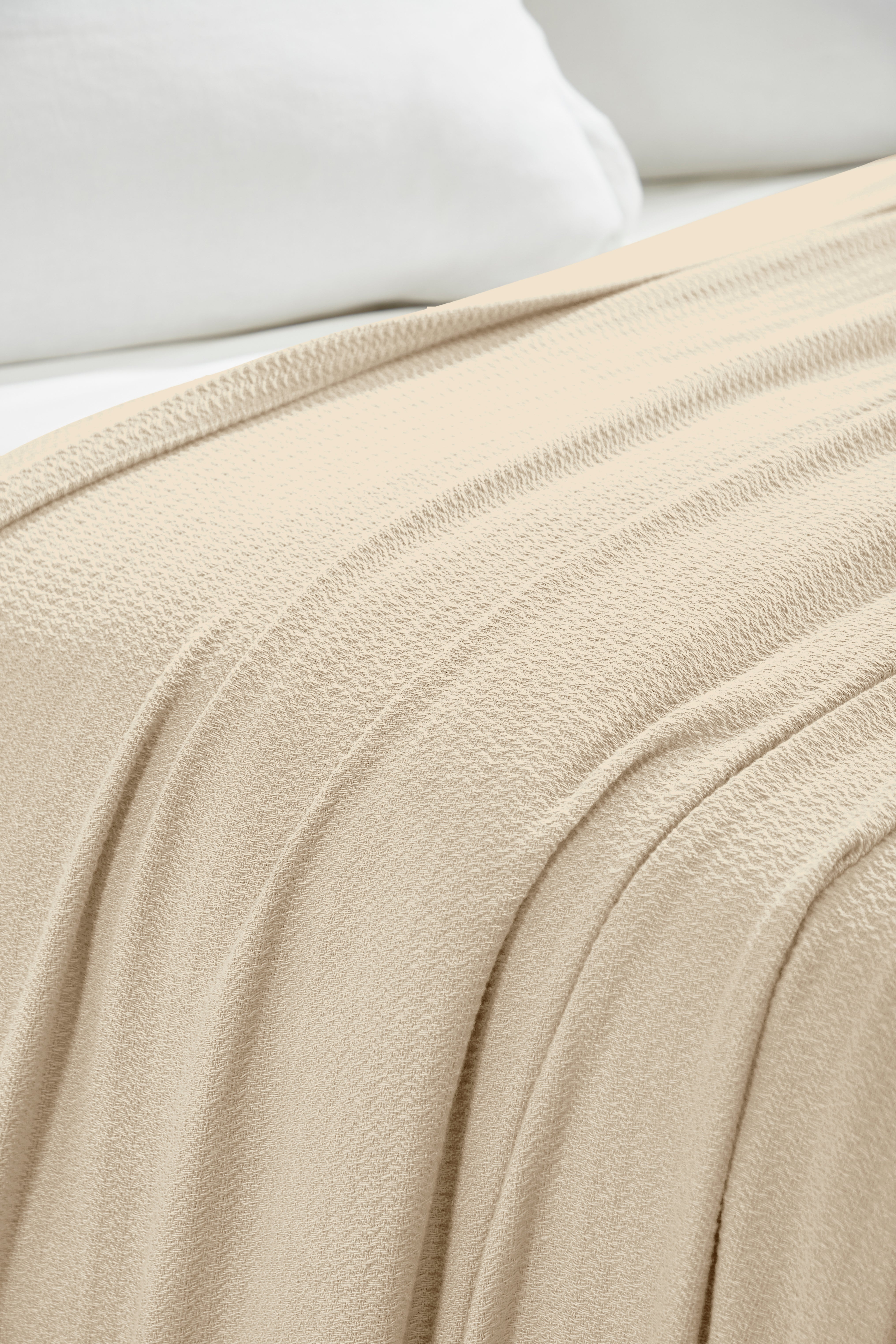 Textured Cotton Weave Solid Waffle Blanket or Throw - Omnigoodsstore