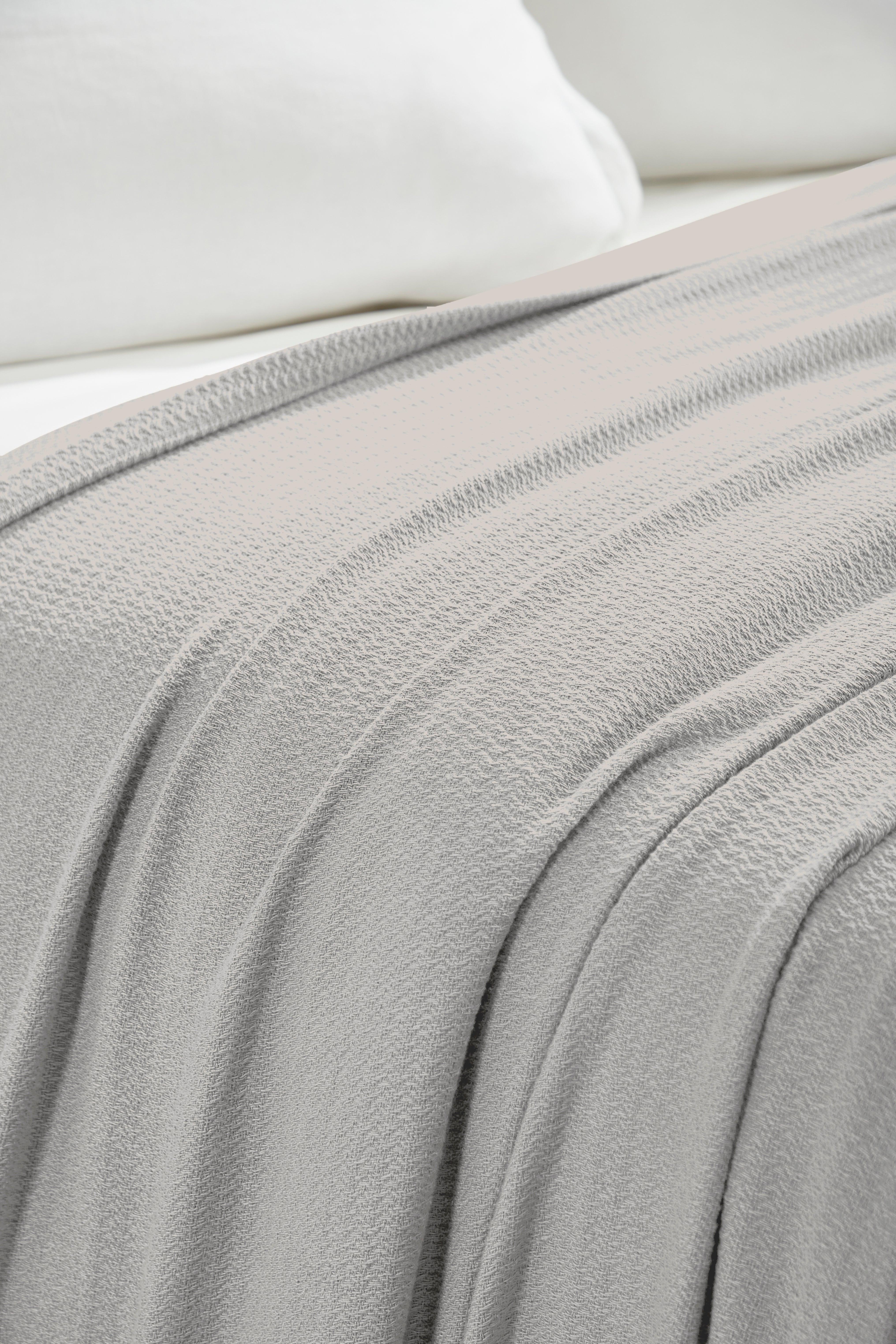 Textured Cotton Weave Solid Waffle Blanket or Throw - Omnigoodsstore