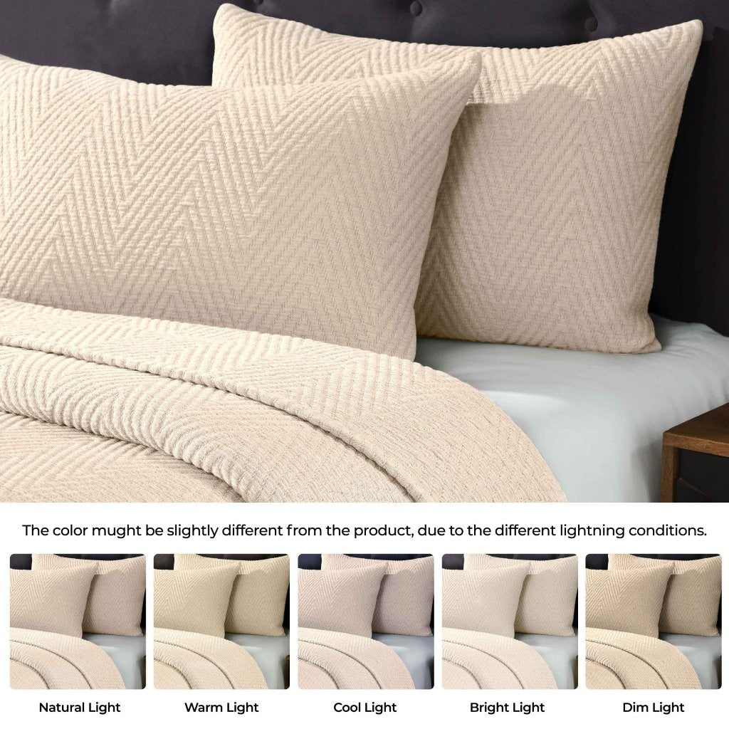 Aswan Cotton Medium Weight Chevron Woven Coverlet - Omnigoodsstore