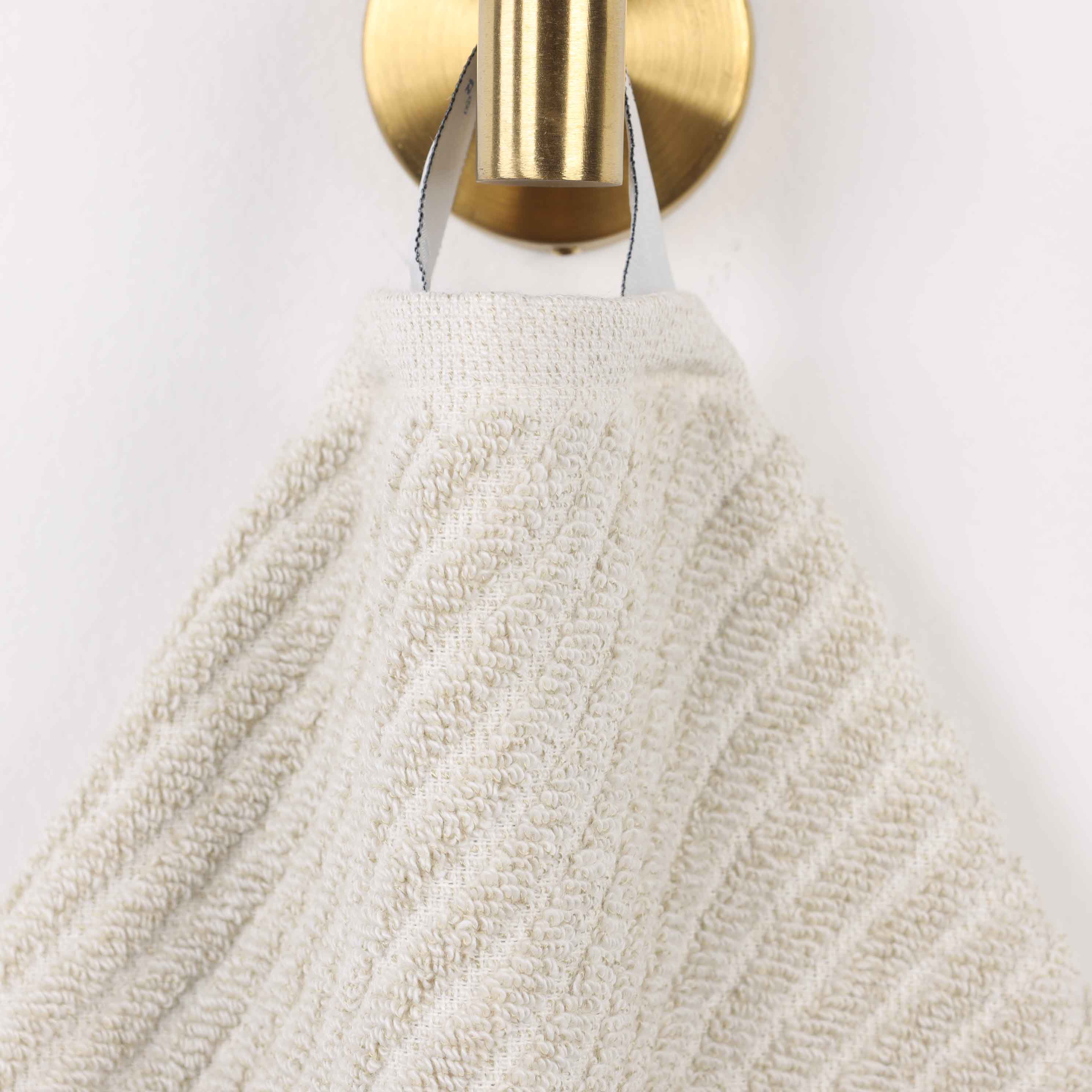 Amelia Cotton Blend Diagonal Stripes Hand Towels, Set of 6 - Omnigoodsstore