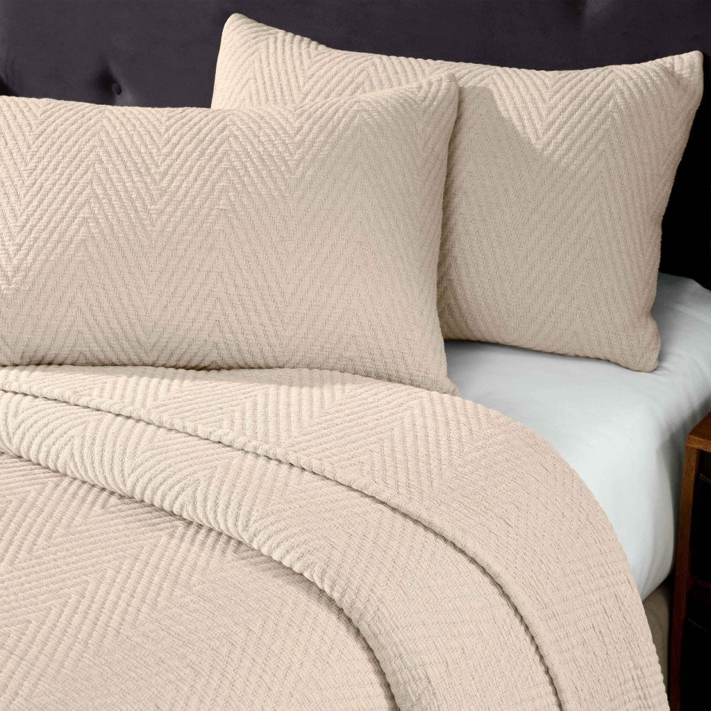 Aswan Cotton Medium Weight Chevron Woven Coverlet - Omnigoodsstore