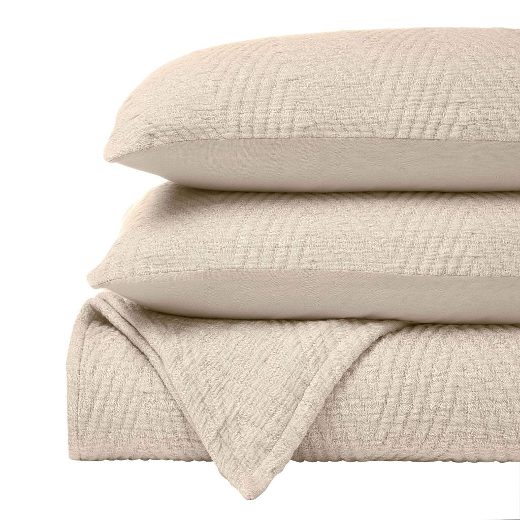 Aswan Cotton Medium Weight Chevron Woven Coverlet - Omnigoodsstore