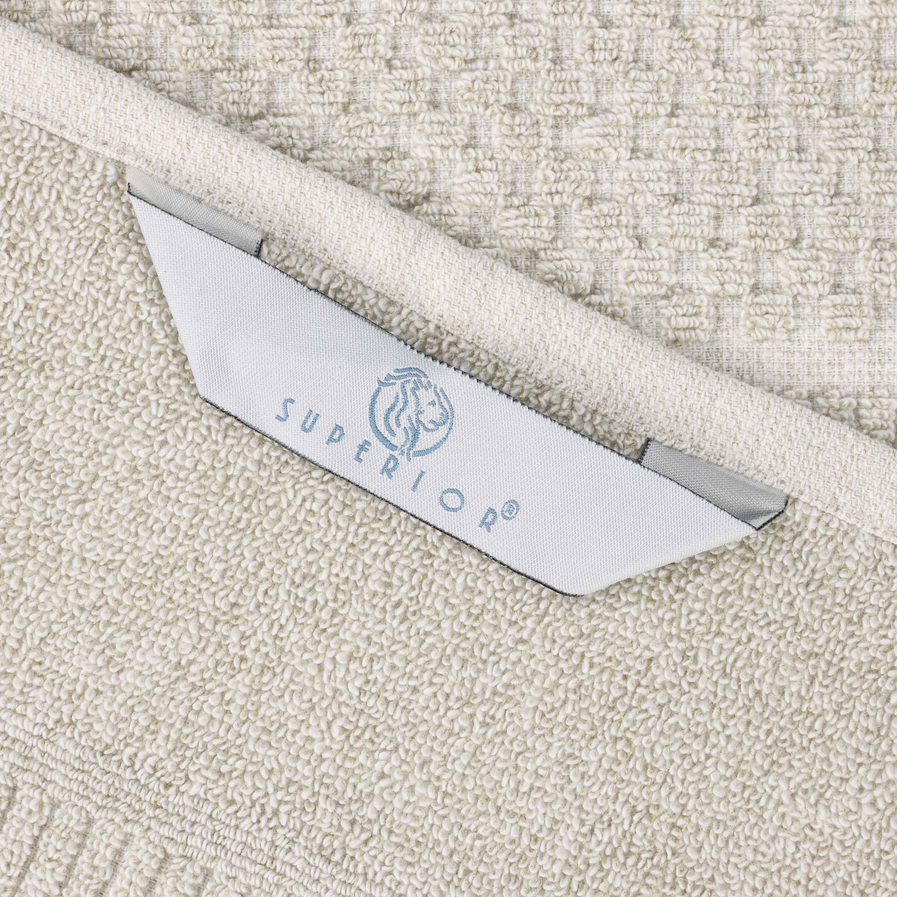 Naples Cotton Blend Checkered and Ribbed Hand Towels, Set of 6 - Omnigoodsstore