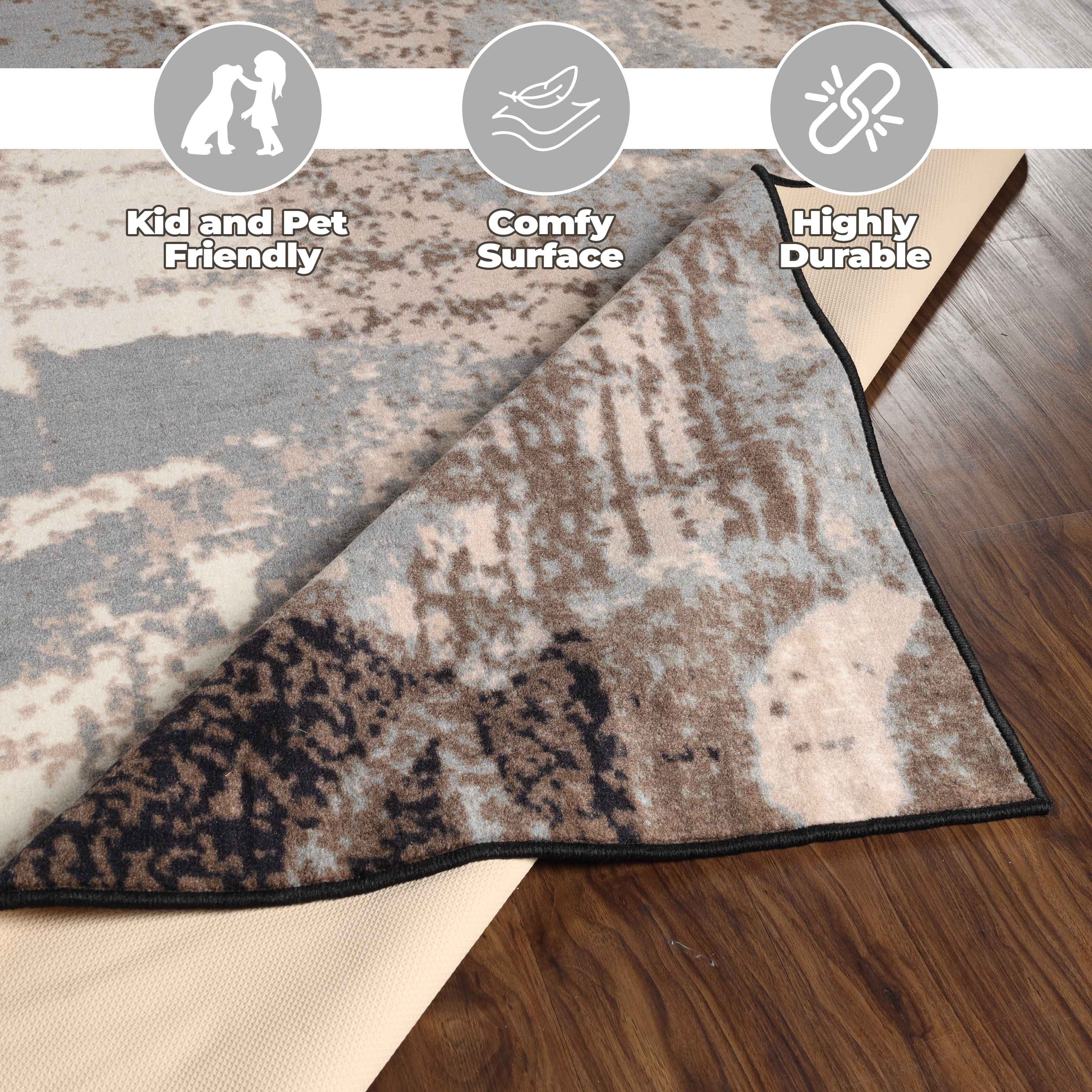 Pastiche Contemporary Floral Patchwork Indoor Area Rug or Runner Rug - Omnigoodsstore