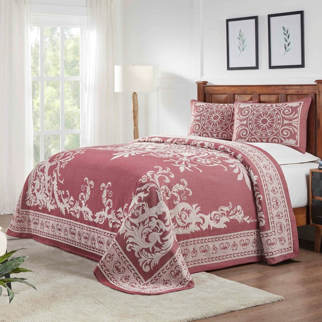 Vintage Medallion Cotton Blend Woven Jacquard Bedspread Set - Omnigoodsstore