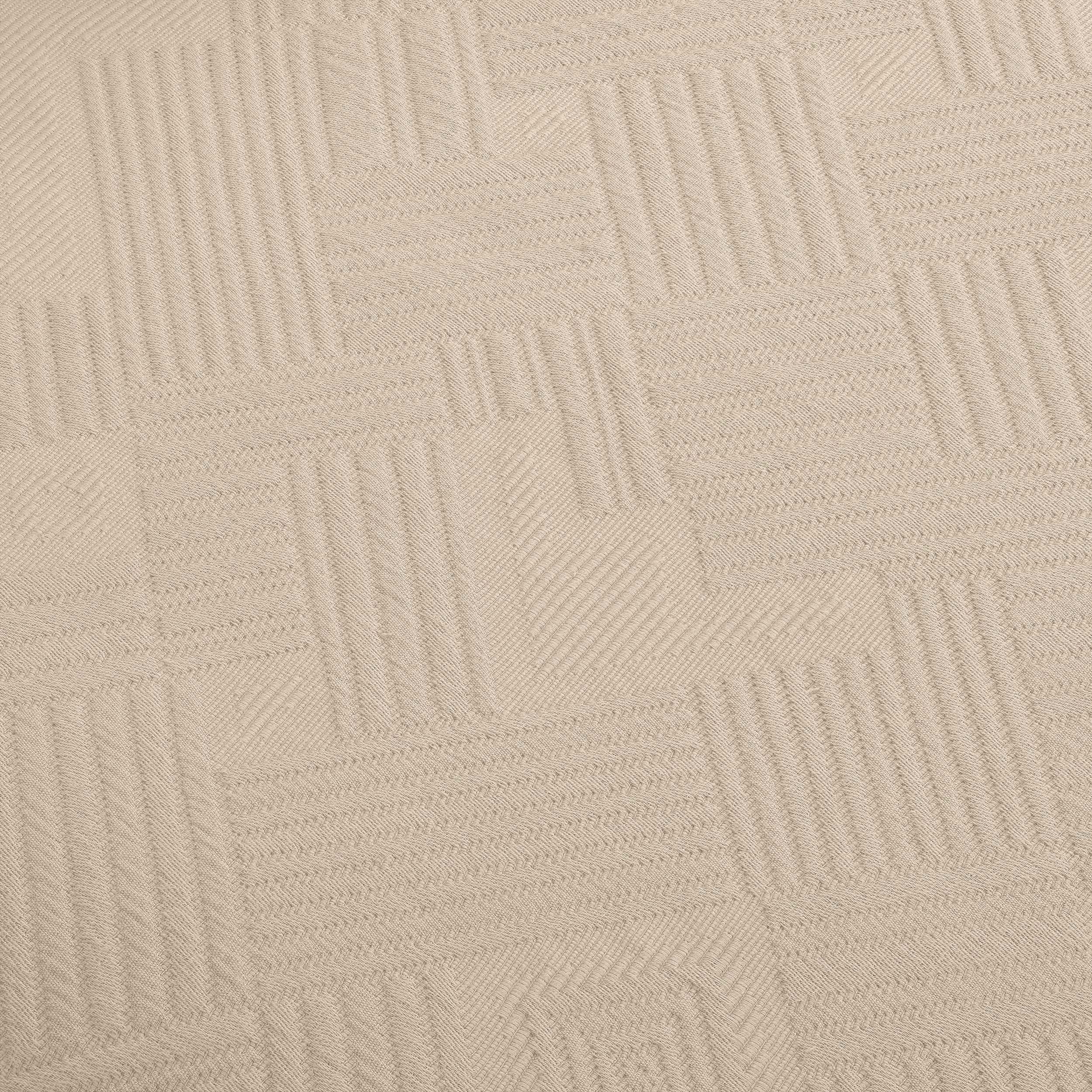 Geometric Fret Cotton Jacquard Matelasse Scalloped Bedspread Set - Omnigoodsstore