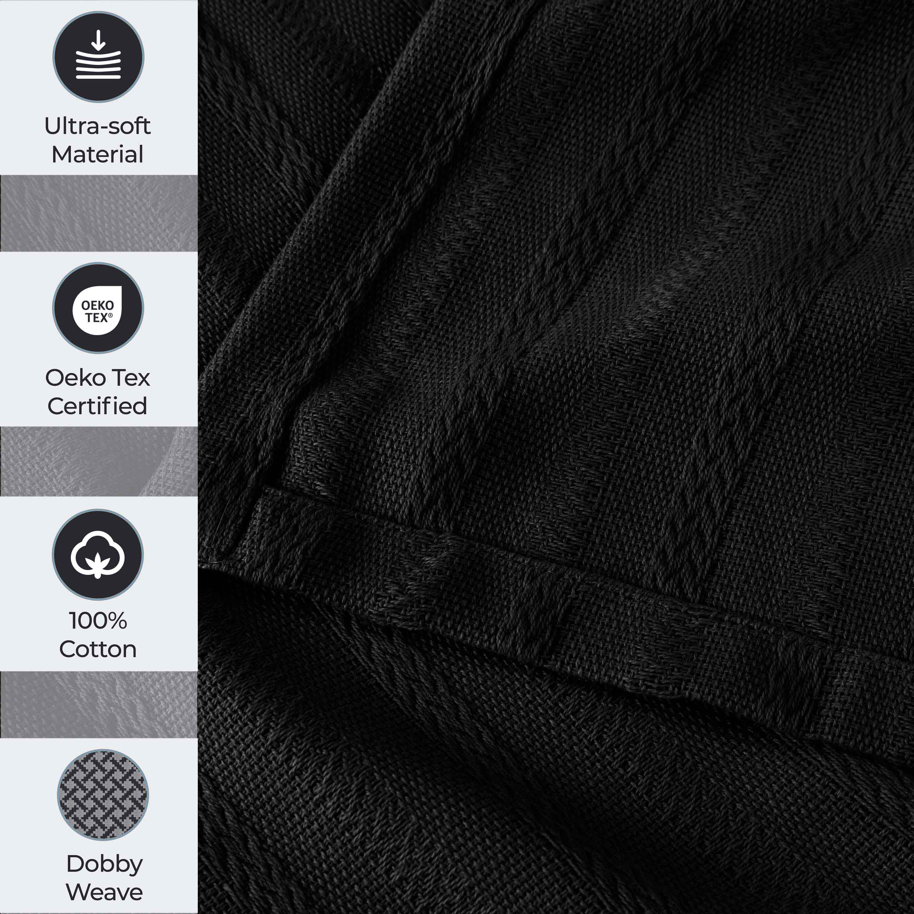 Clara Cotton Textured Striped Lightweight Woven Blanket - Omnigoodsstore