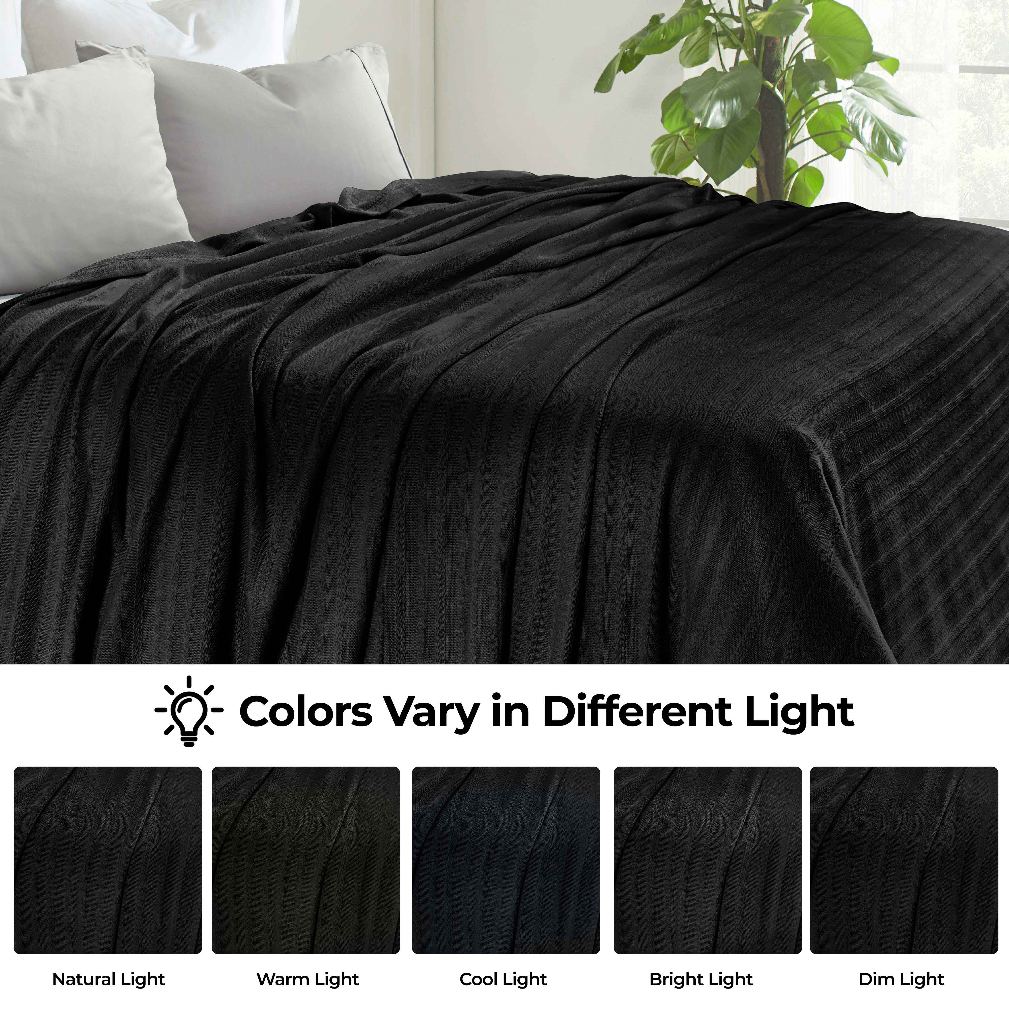 Clara Cotton Textured Striped Lightweight Woven Blanket - Omnigoodsstore