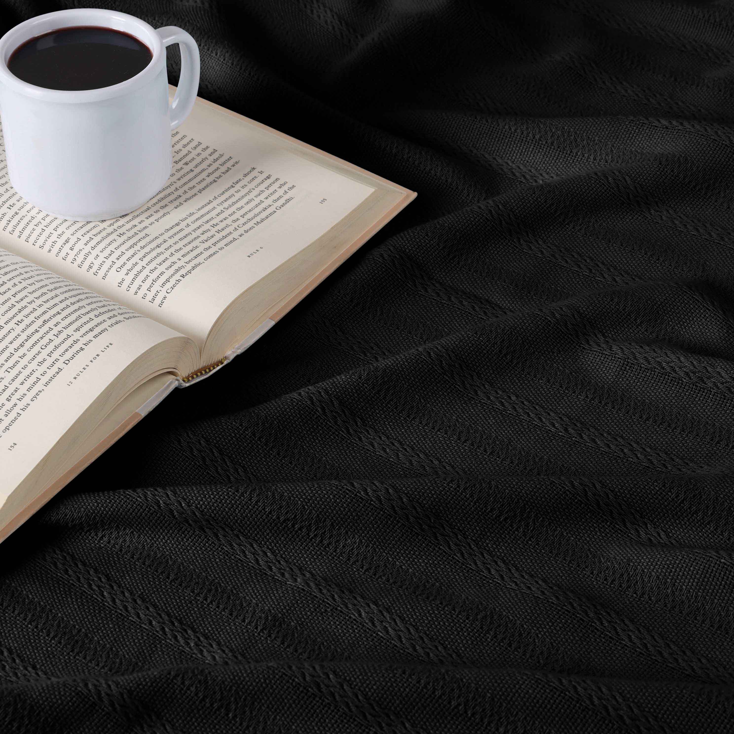 Clara Cotton Textured Striped Lightweight Woven Blanket - Omnigoodsstore