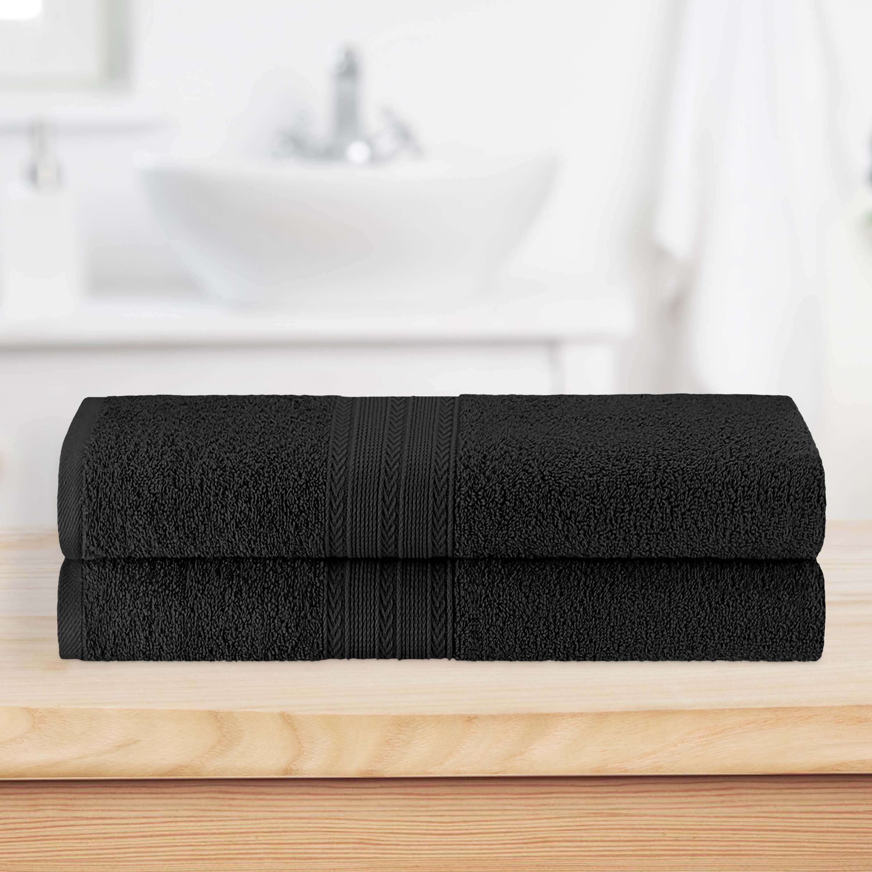 Cotton Eco Friendly 2 Piece Solid Bath Sheet Towel Set - Omnigoodsstore