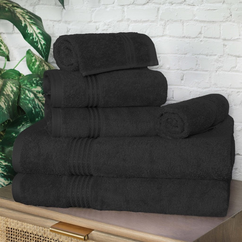 Egyptian Cotton Highly Absorbent Solid 6-Piece Ultra Soft Towel Set - Omnigoodsstore