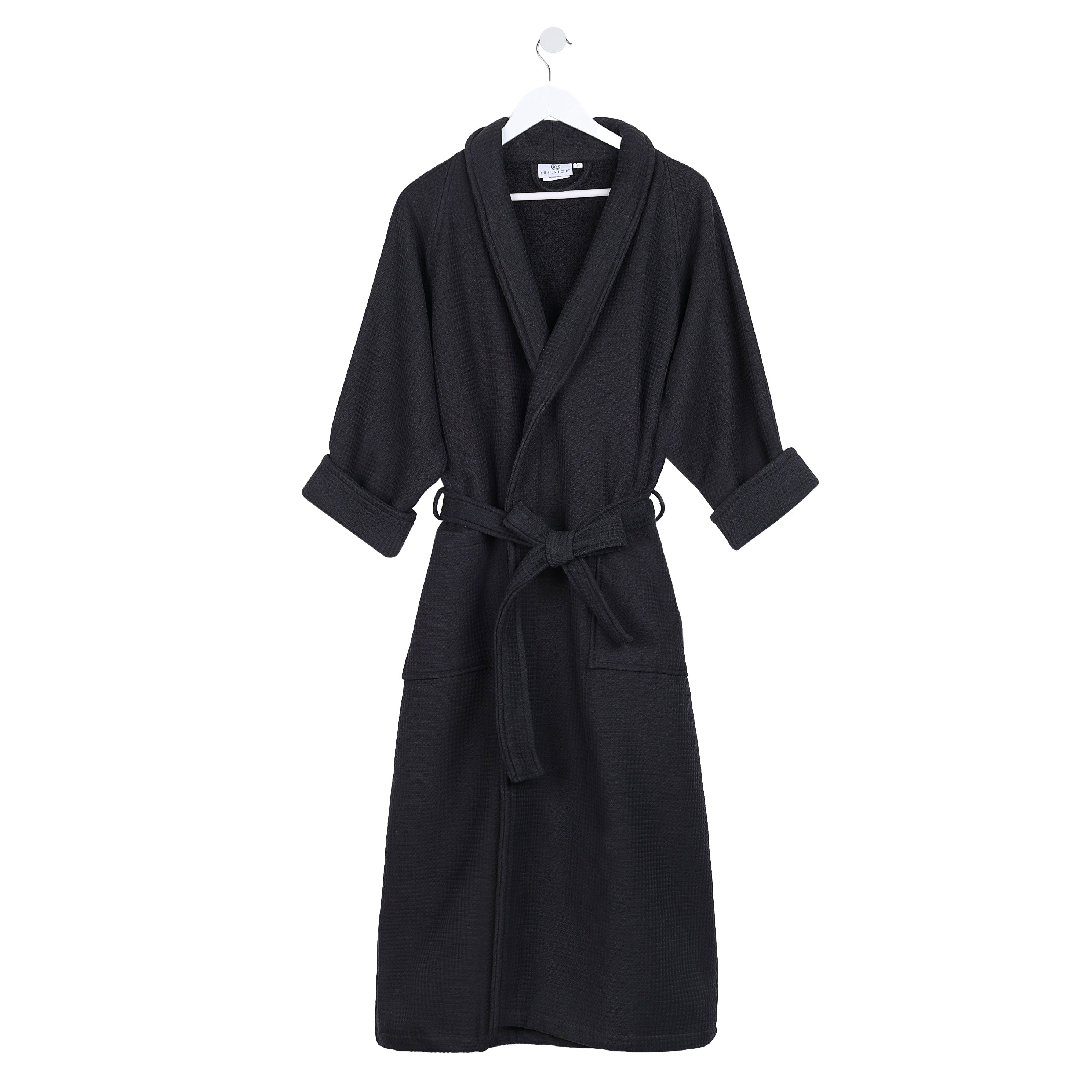 Waffle Weave Cotton Soft Lightweight Oversized Unisex Adult Bath Robe - Omnigoodsstore