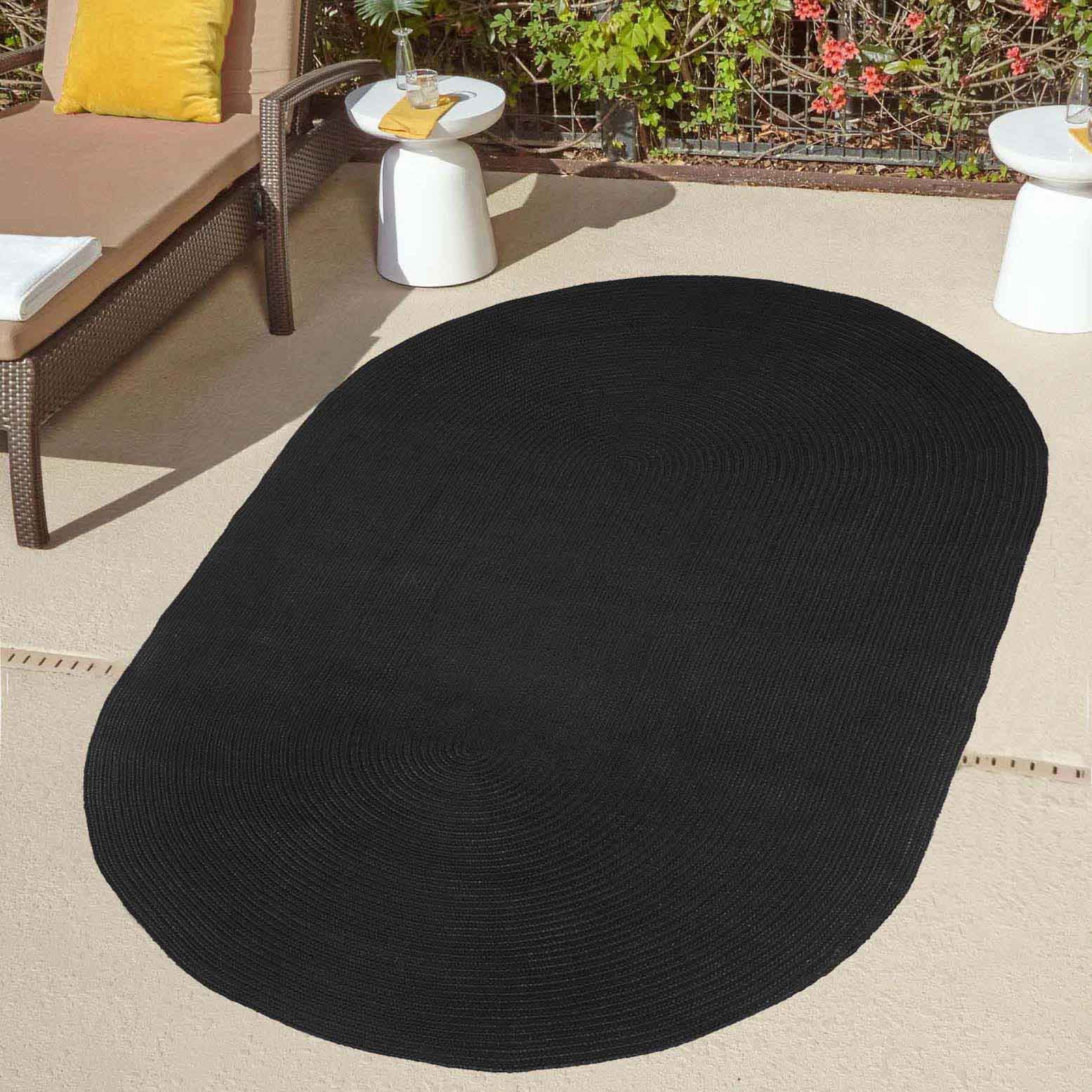 Classic Braided Area Rug Indoor Outdoor Rugs Oval - Omnigoodsstore