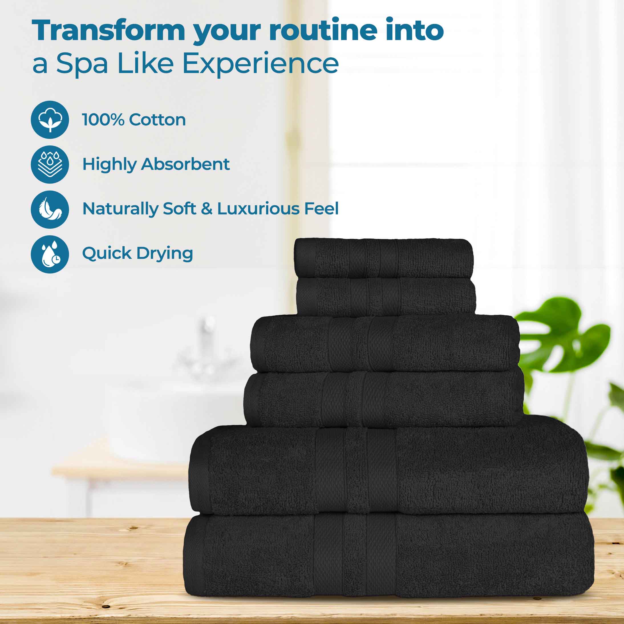 Cotton Ultra Soft 6 Piece Solid Towel Set - Omnigoodsstore